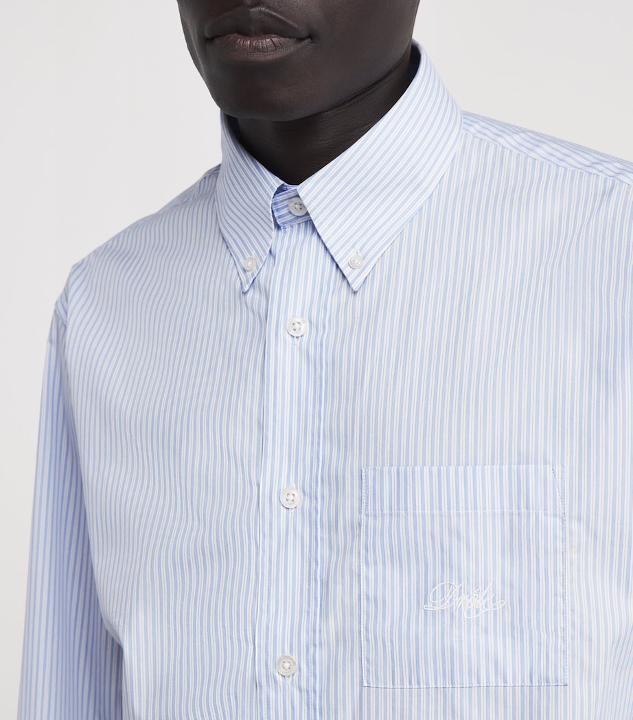 Cotton Stripe Shirt LBE / LIGHT BLUE Image 6