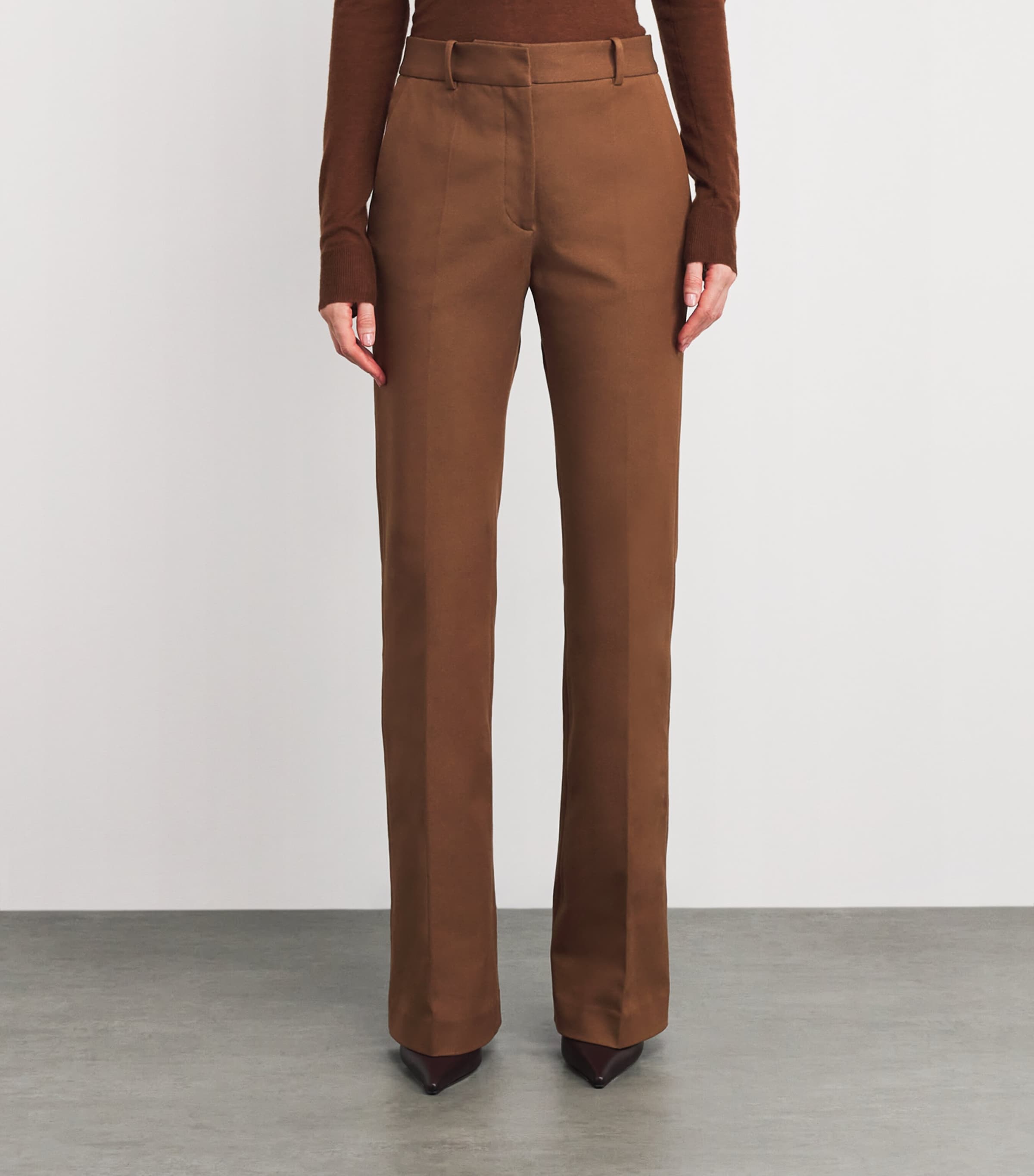 Joseph Womens Gabardine Tafira trousers Cinnamon Image 3
