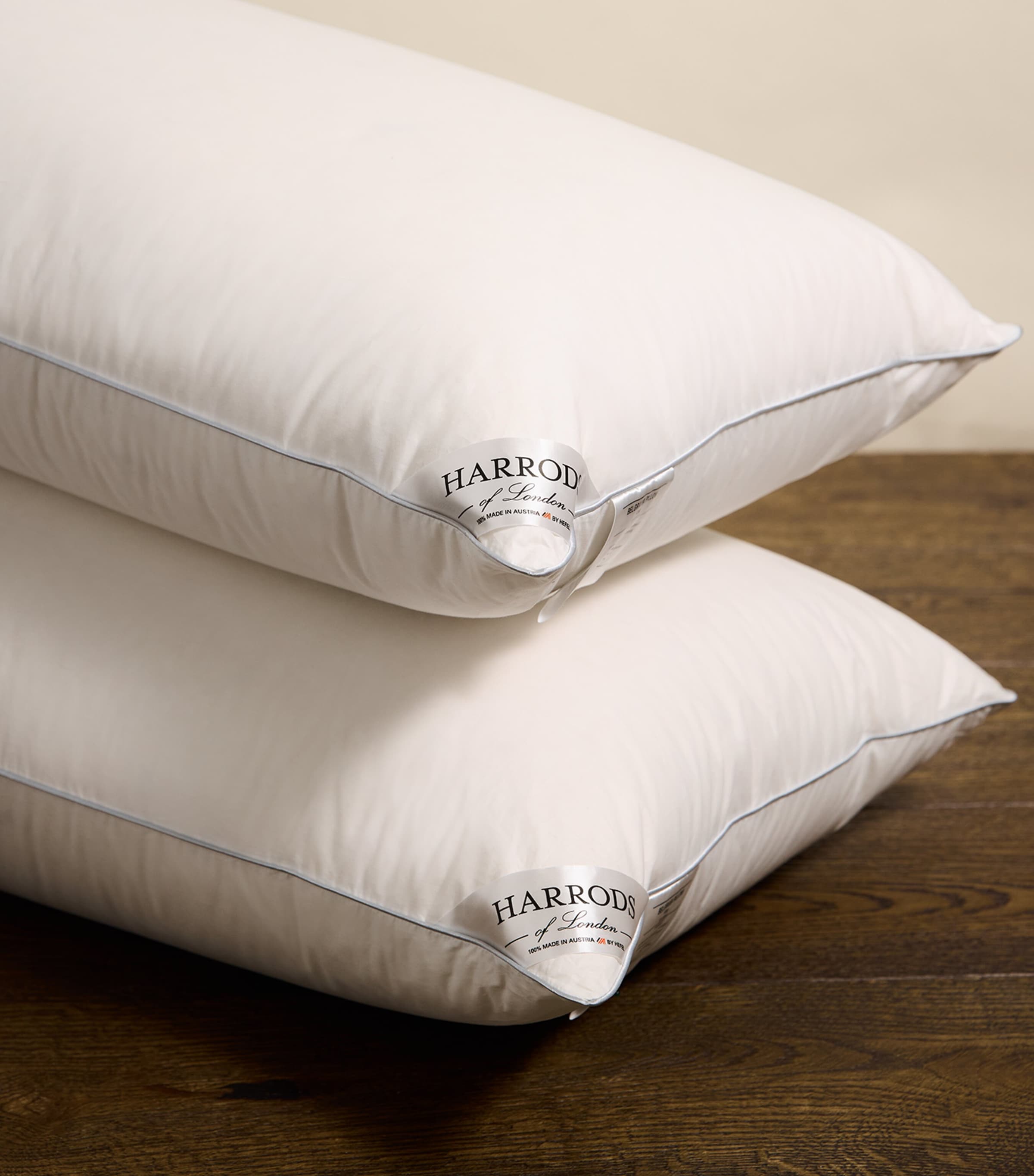 Harrods of London Belgravia Down-Filled Pillow (50cm x 90cm) White Image 3
