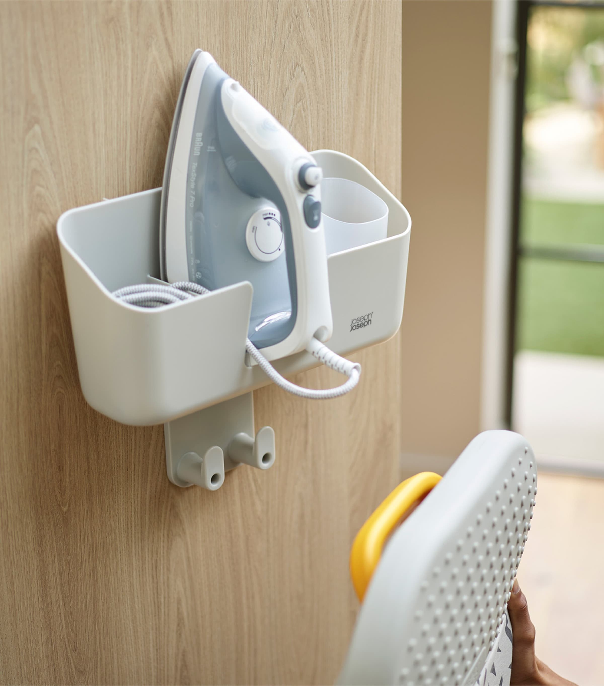 Wall-Mounted IronHub Ironing Storage Caddy ECRU Image 4