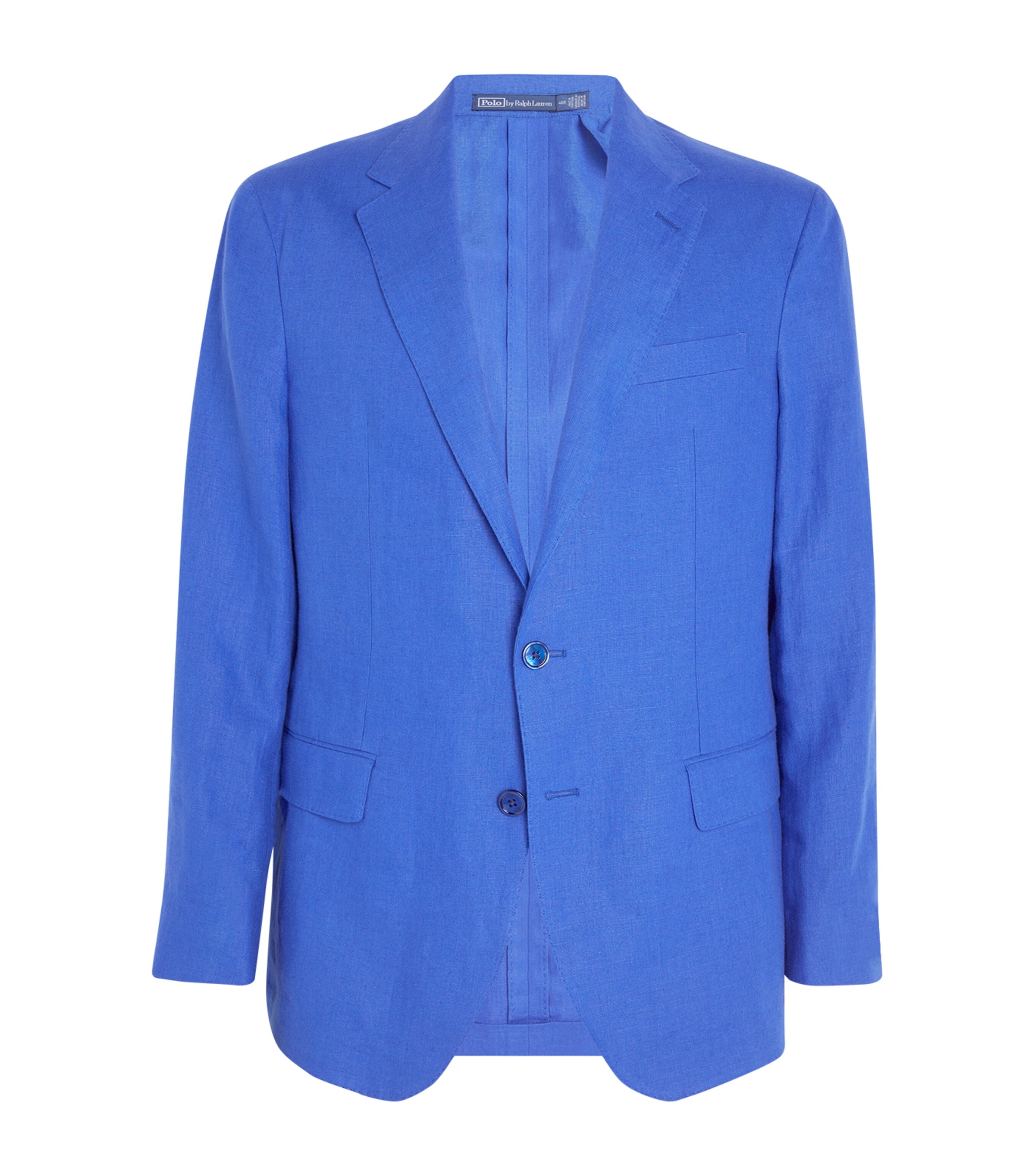 Polo Ralph Lauren Linen Single-breasted Blazer In Blue