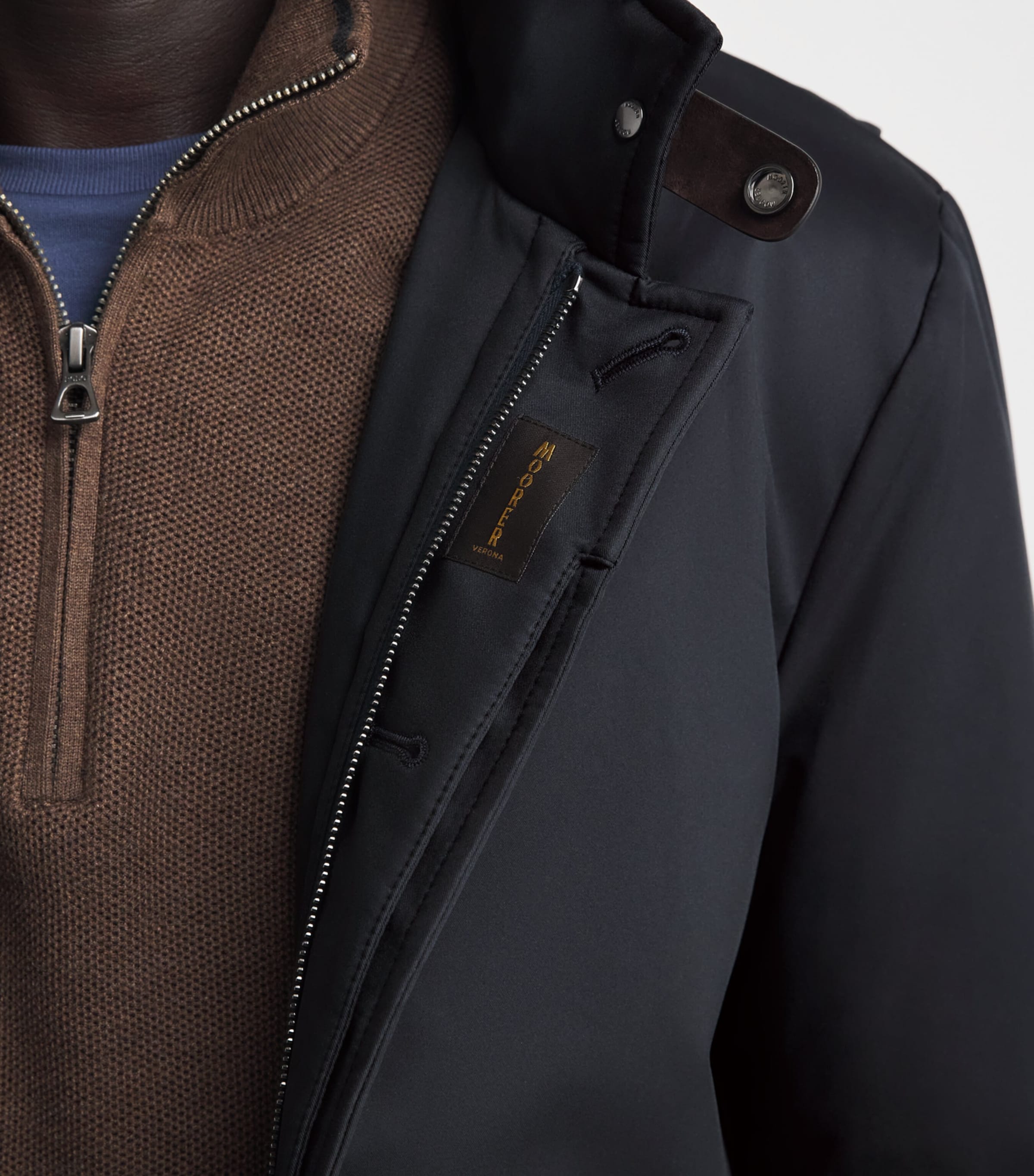 Moorer Mens Reis-Se1 Parka Coat Dark Blu Image 3
