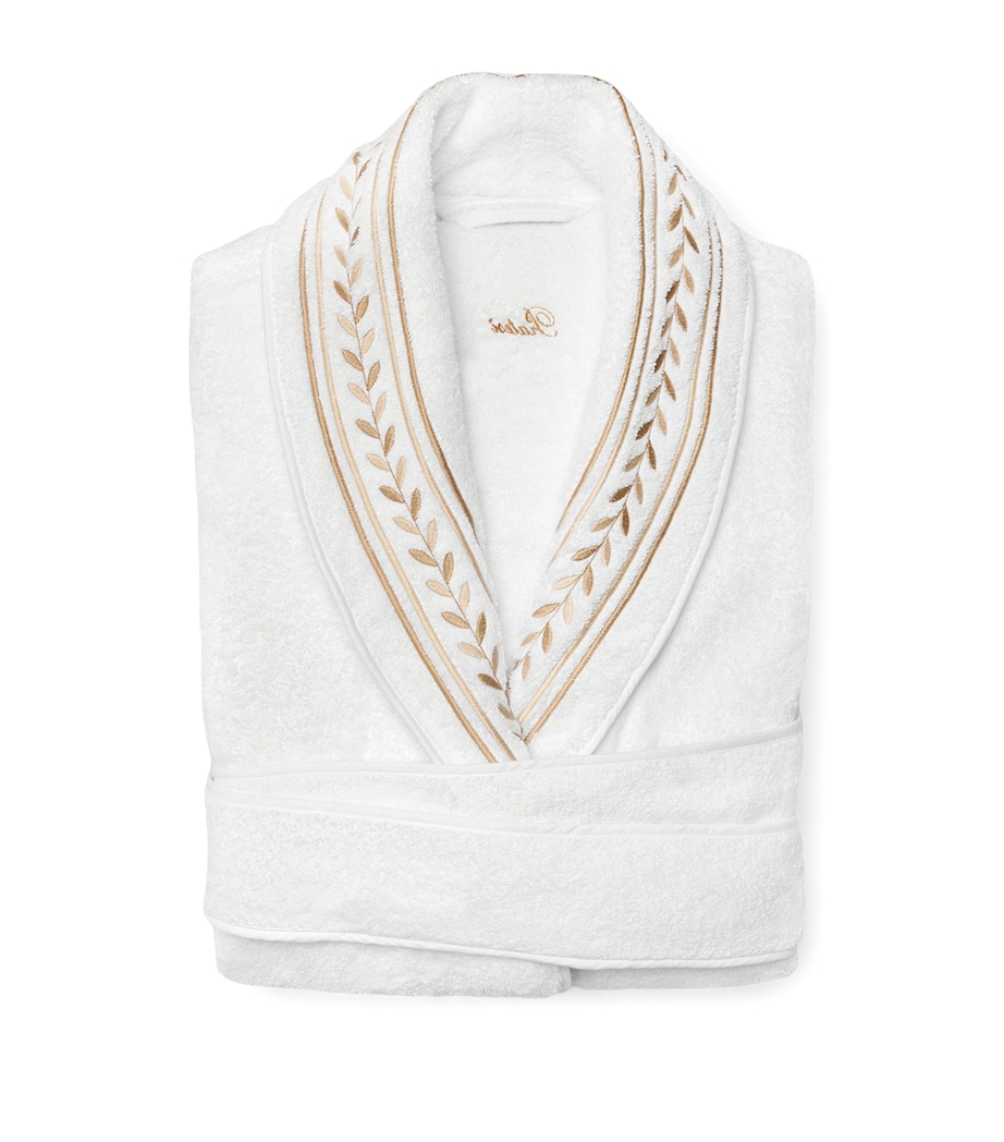 Cotton Impero Bathrobe (Large) WHITE/BEIGE Image 1