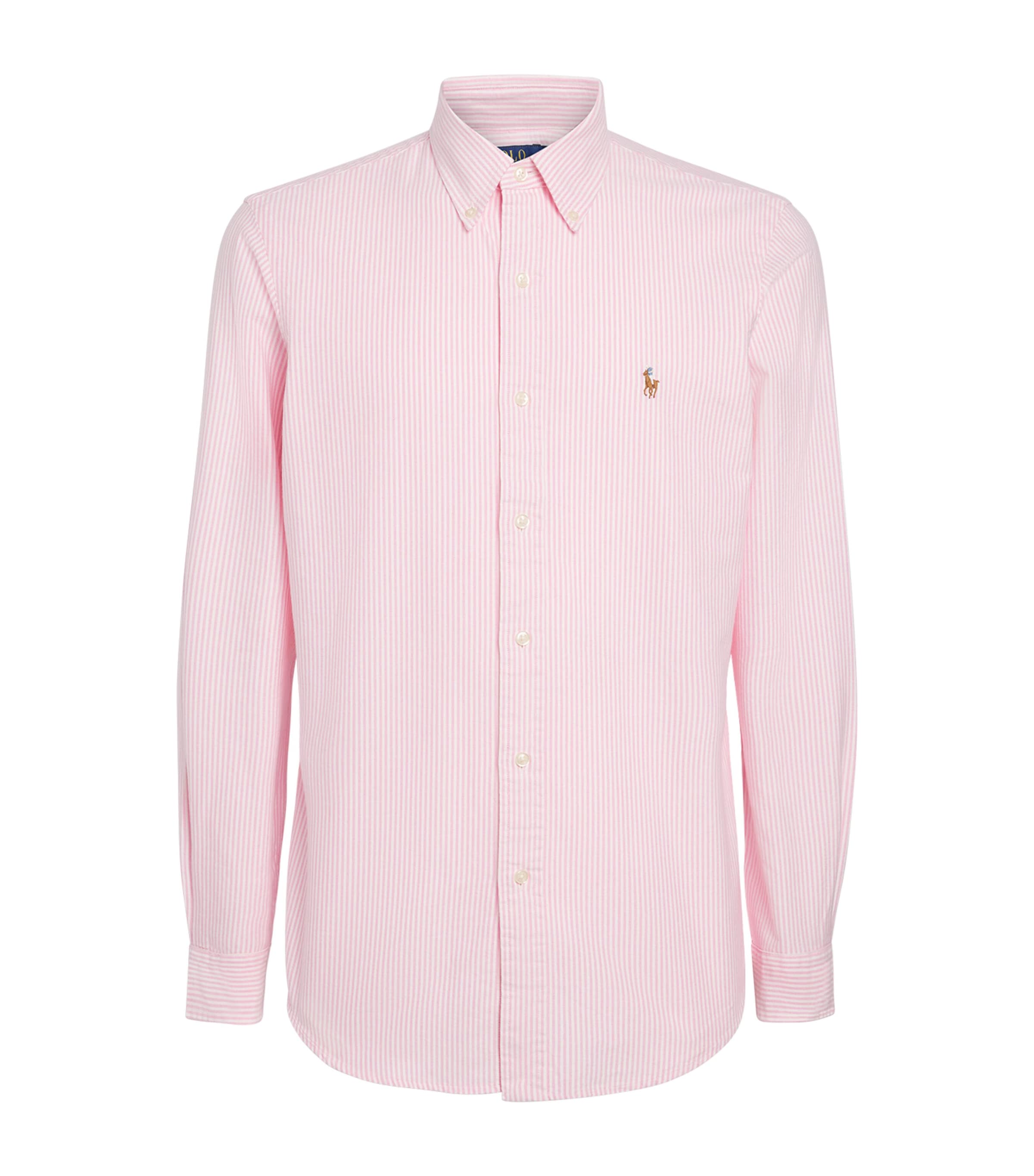 Cotton Striped Oxford Shirt PINK MU Image 1