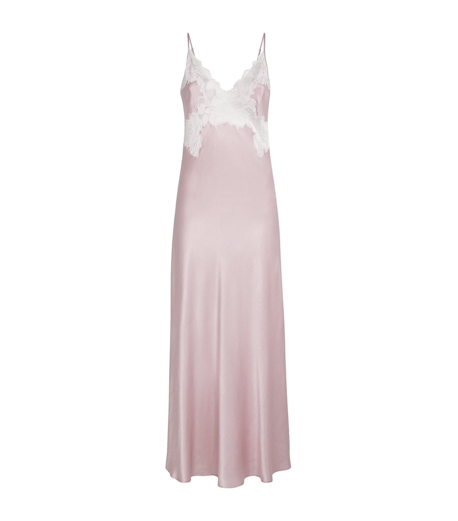 Satin Lace-Trim Caroline Nightdress POWDER Image 1
