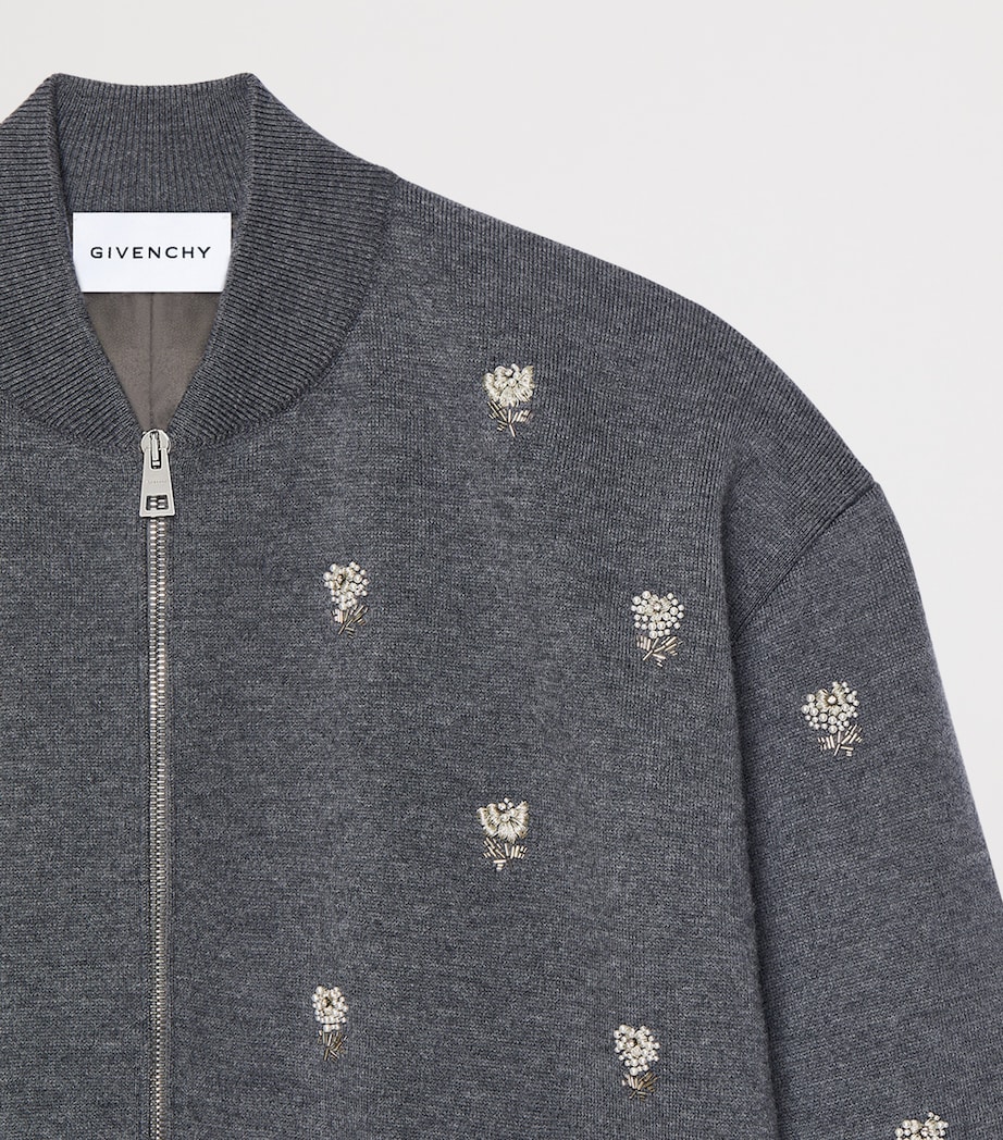 Givenchy Mens Wool Embroidered Bomber Jacket Image 5