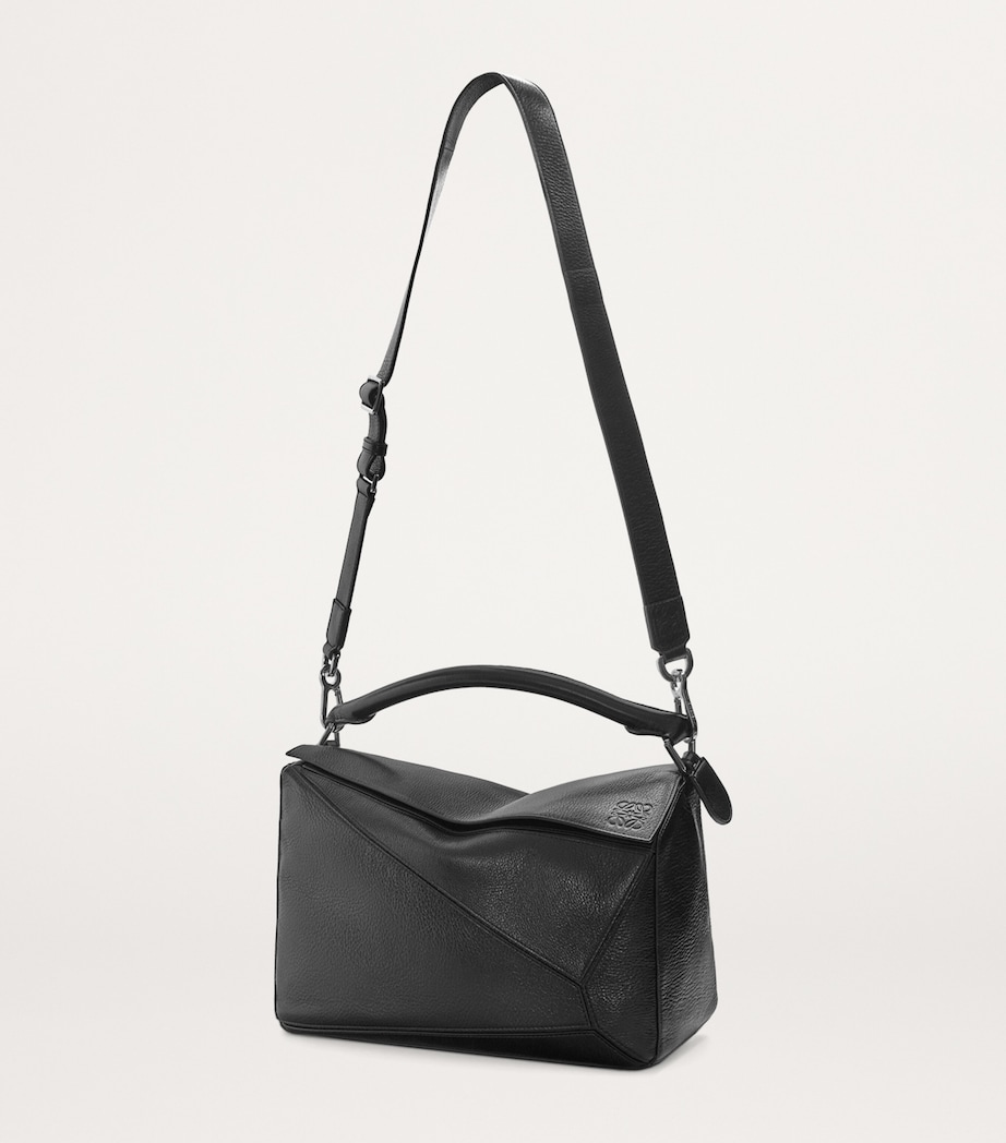 LOEWE Large Leather Puzzle Top-Handle Bag Black Image 4