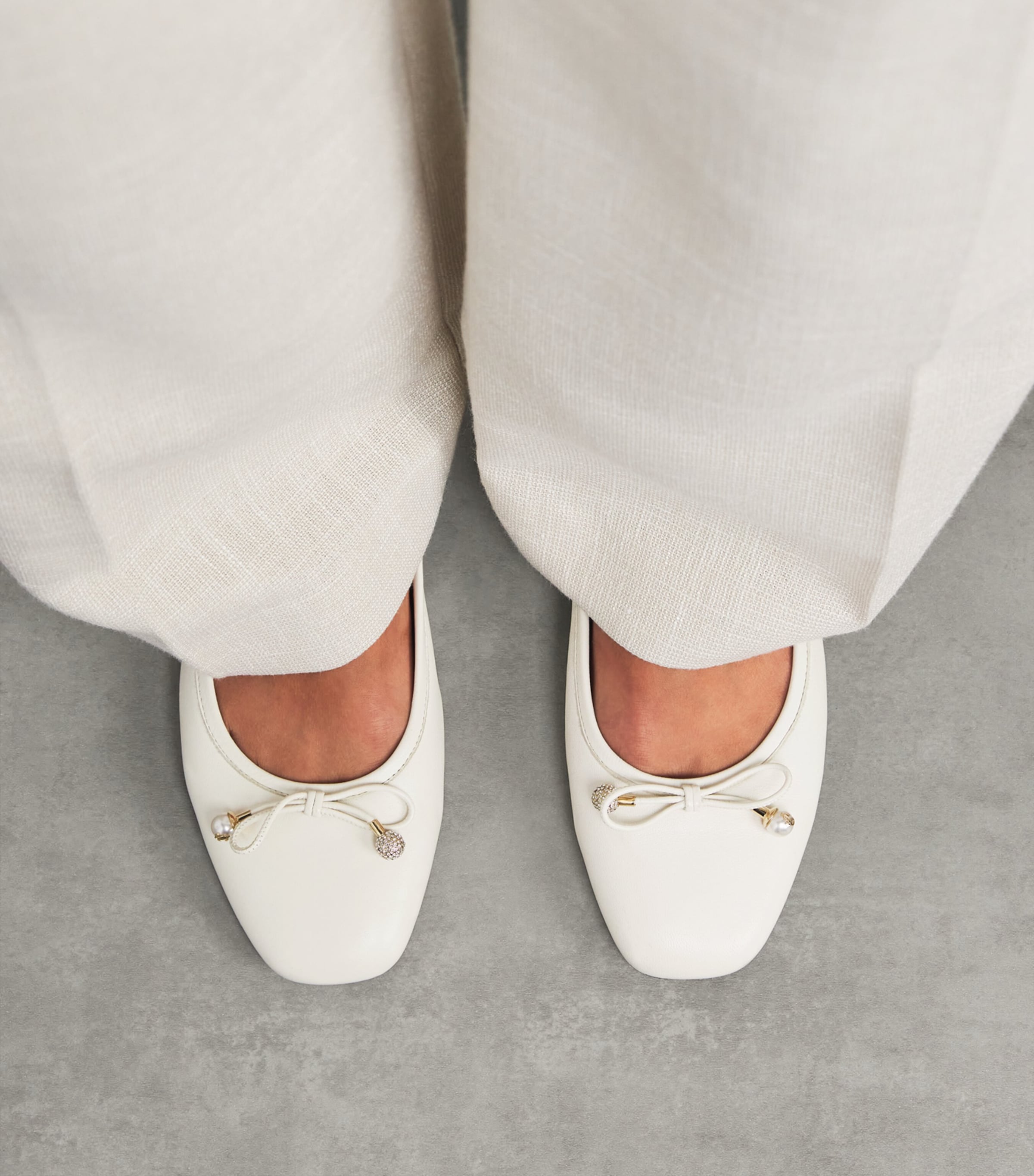 Elme Lambskin Ballet Flats LATTE Image 2