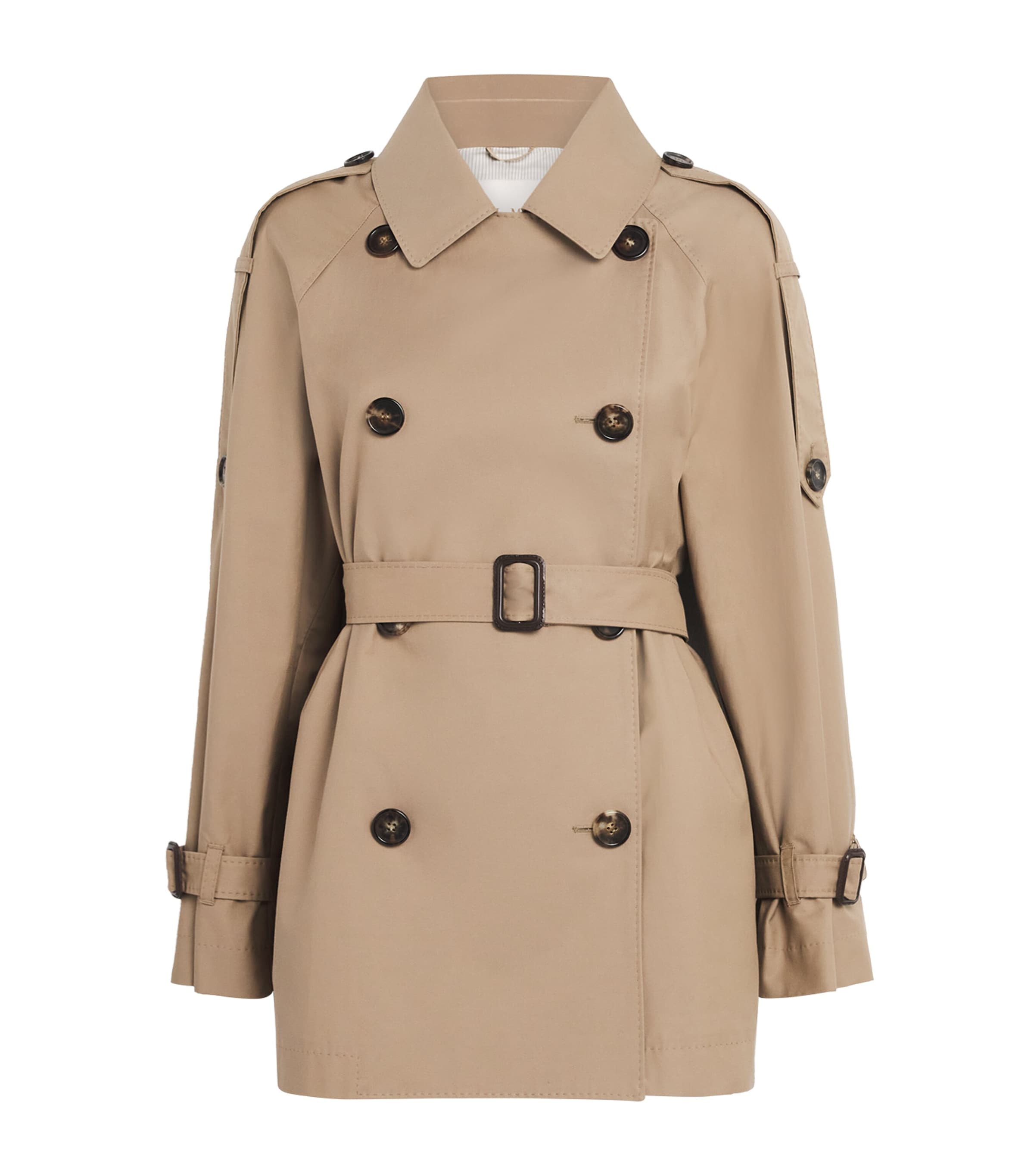 Max Mara Caroline Cotton-blend Trench Coat In Brown