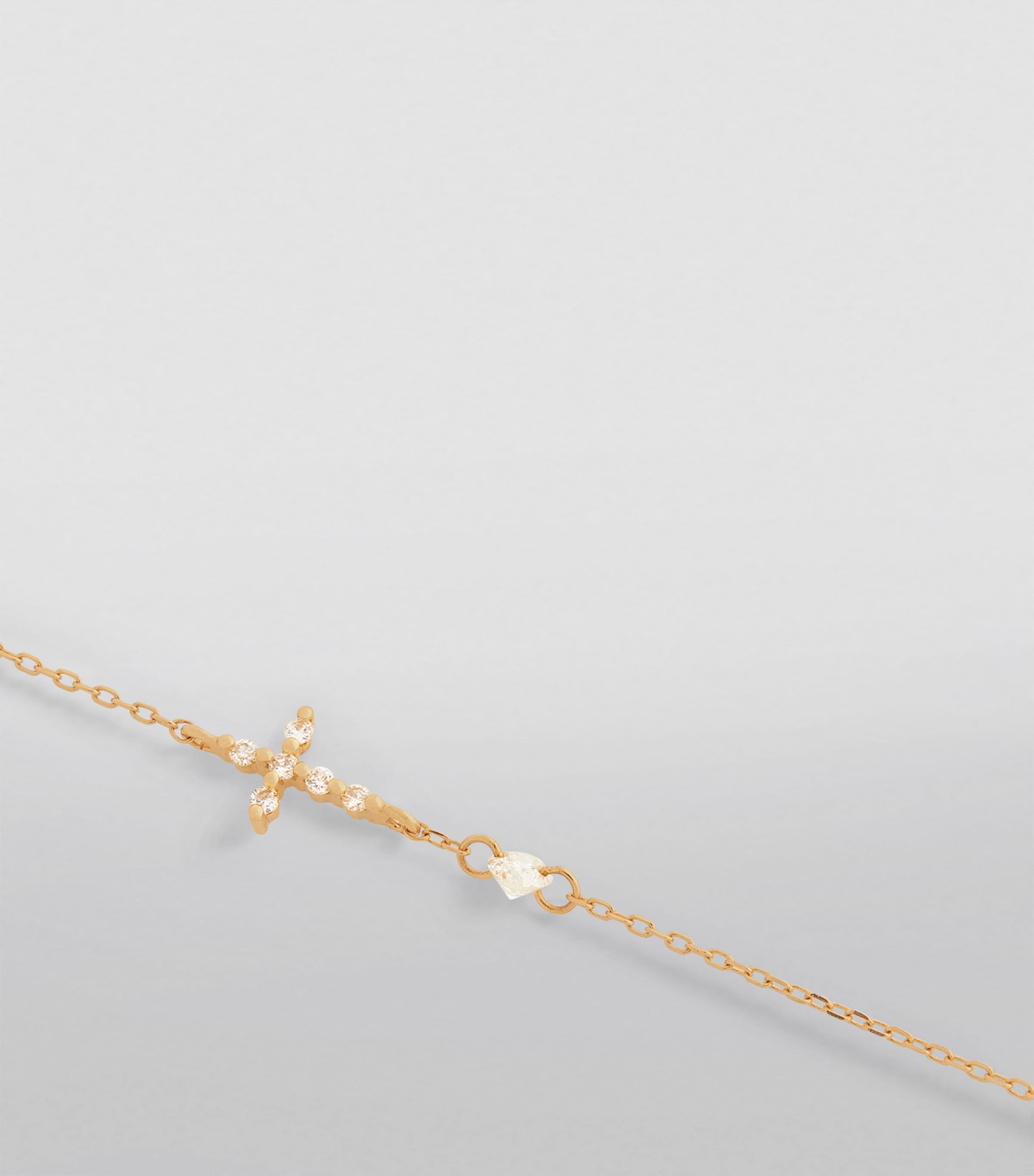 Yellow Gold and Diamond Symbols Cross Bracelet YELLOW GOLD Image 2