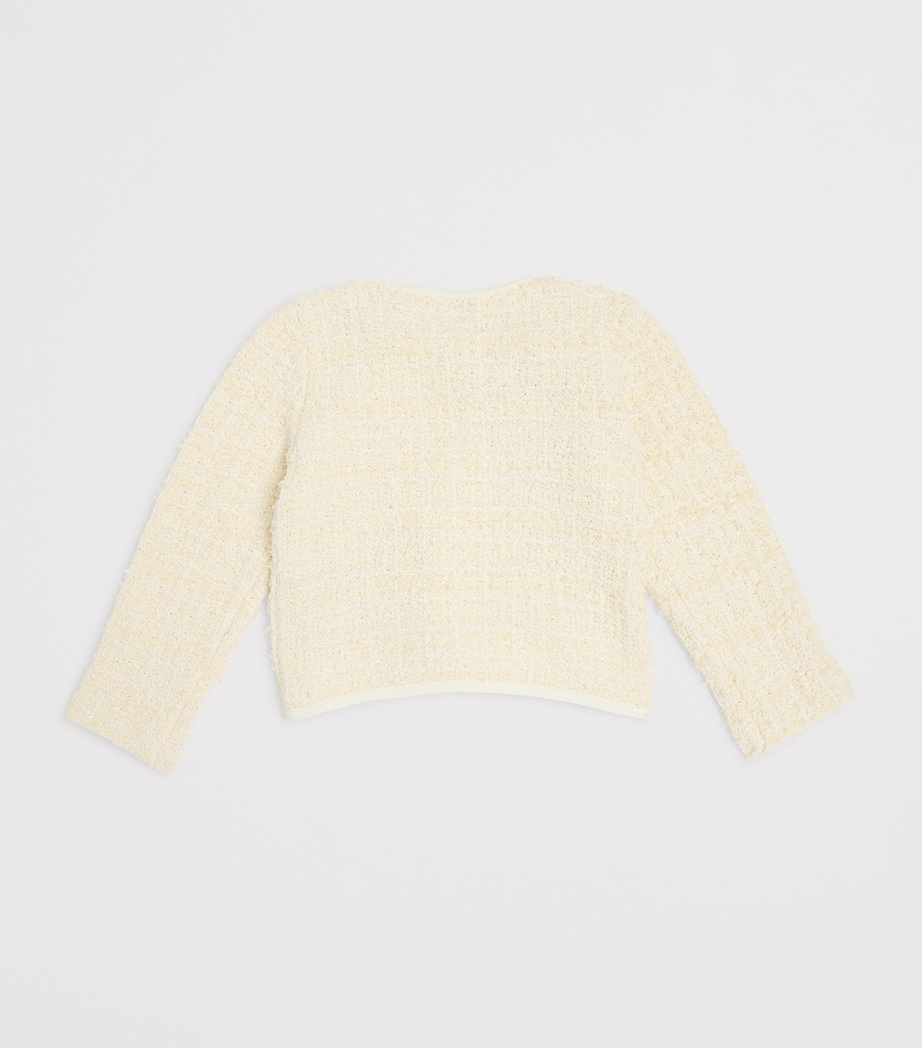 Tweed Sequinned Cardigan (3-12 Years) CREAM Image 2