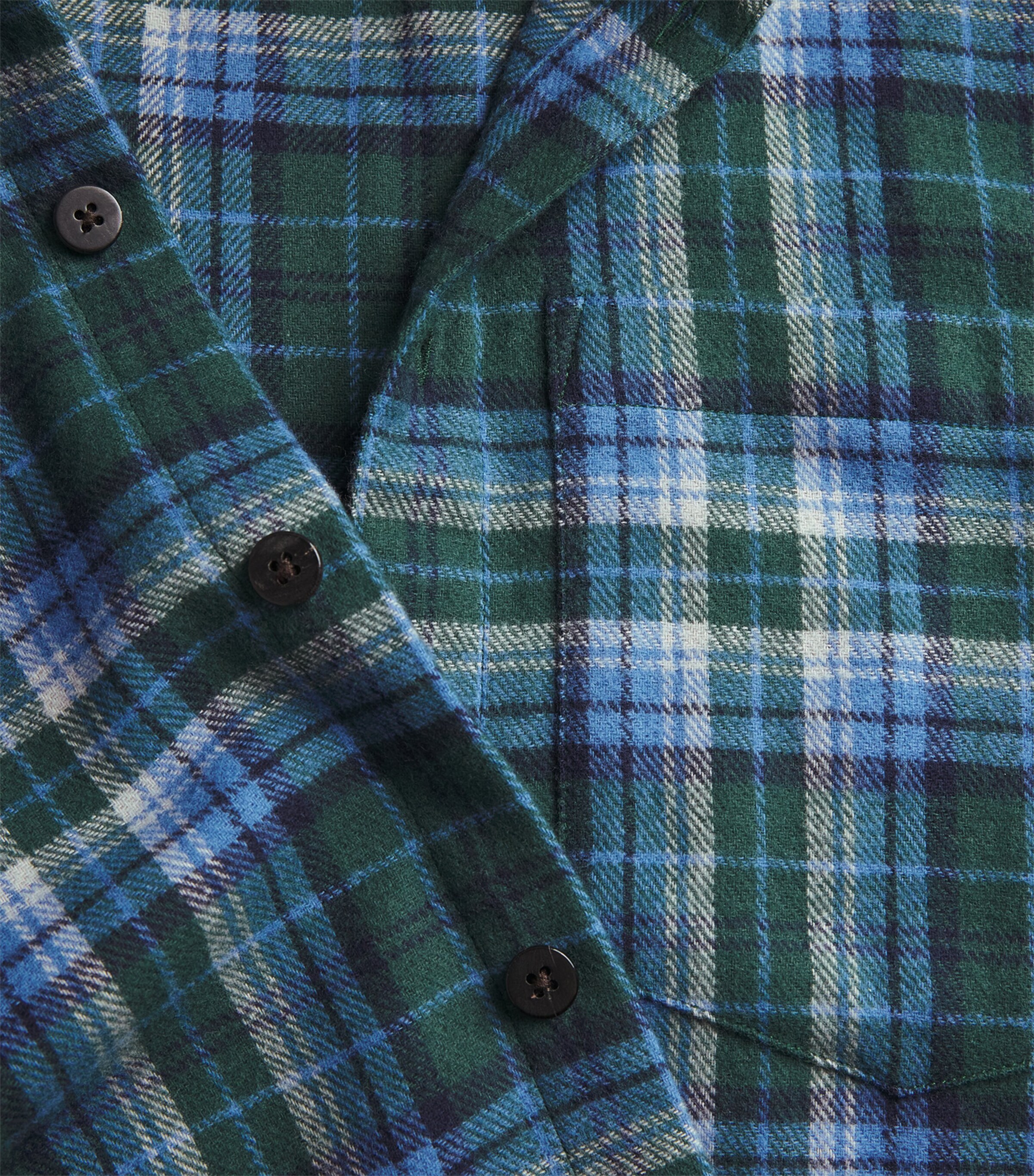 Cotton Check Oversized Shirt BLUE/GREEN PLAID Image 5