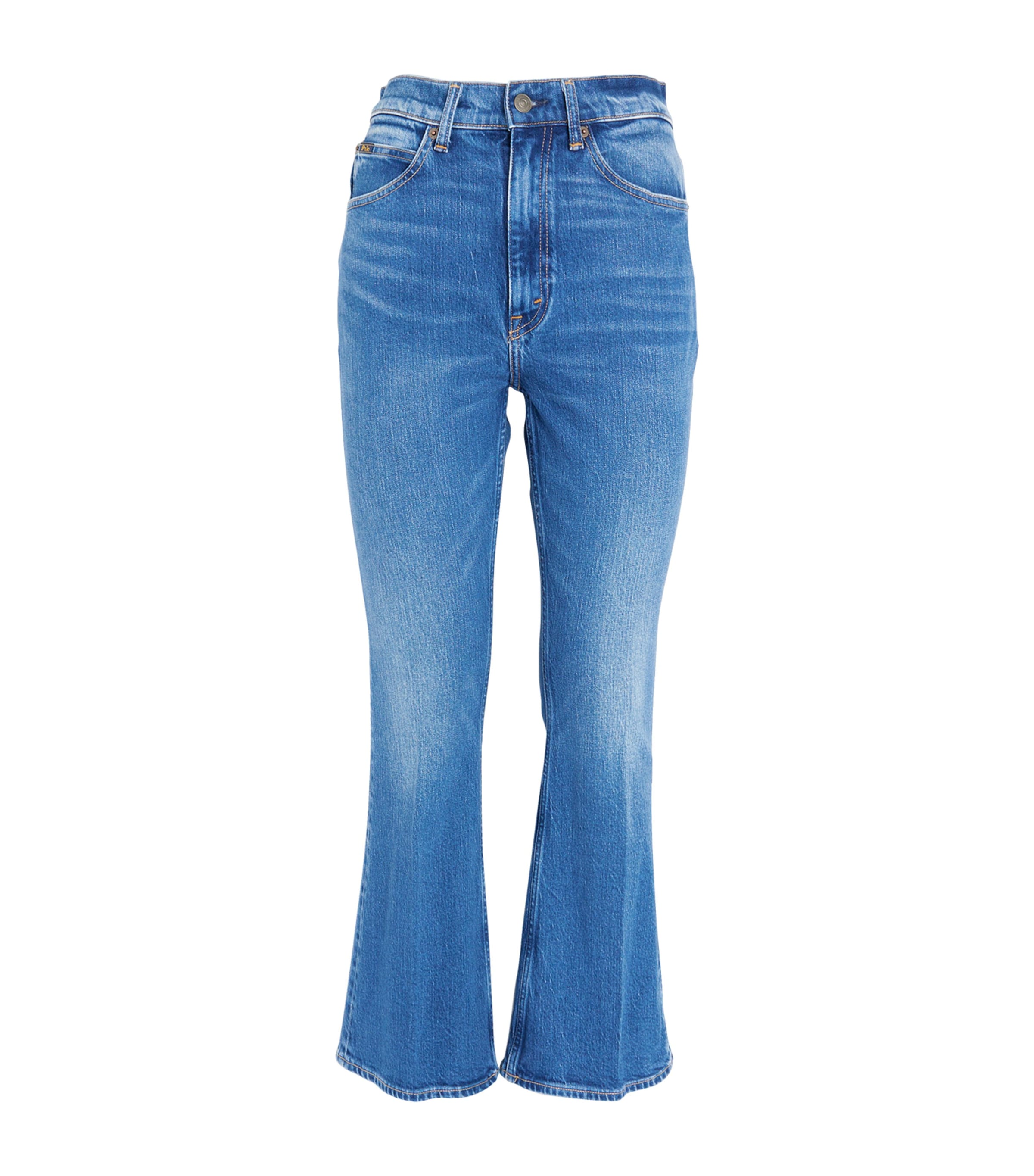 Polo Ralph Lauren Cropped Flared Jeans In Blue