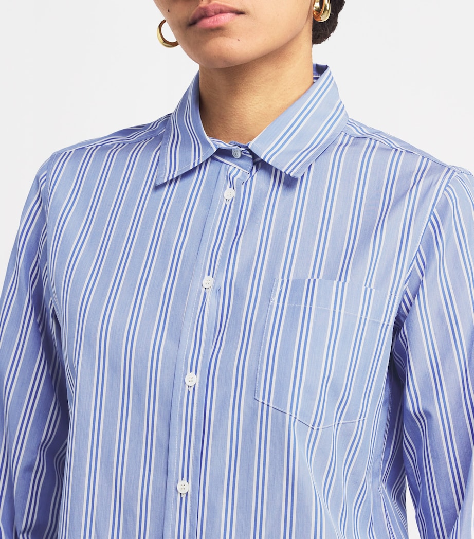 Cotton Poplin Stripe Shirt LIGHT BLUE Image 6