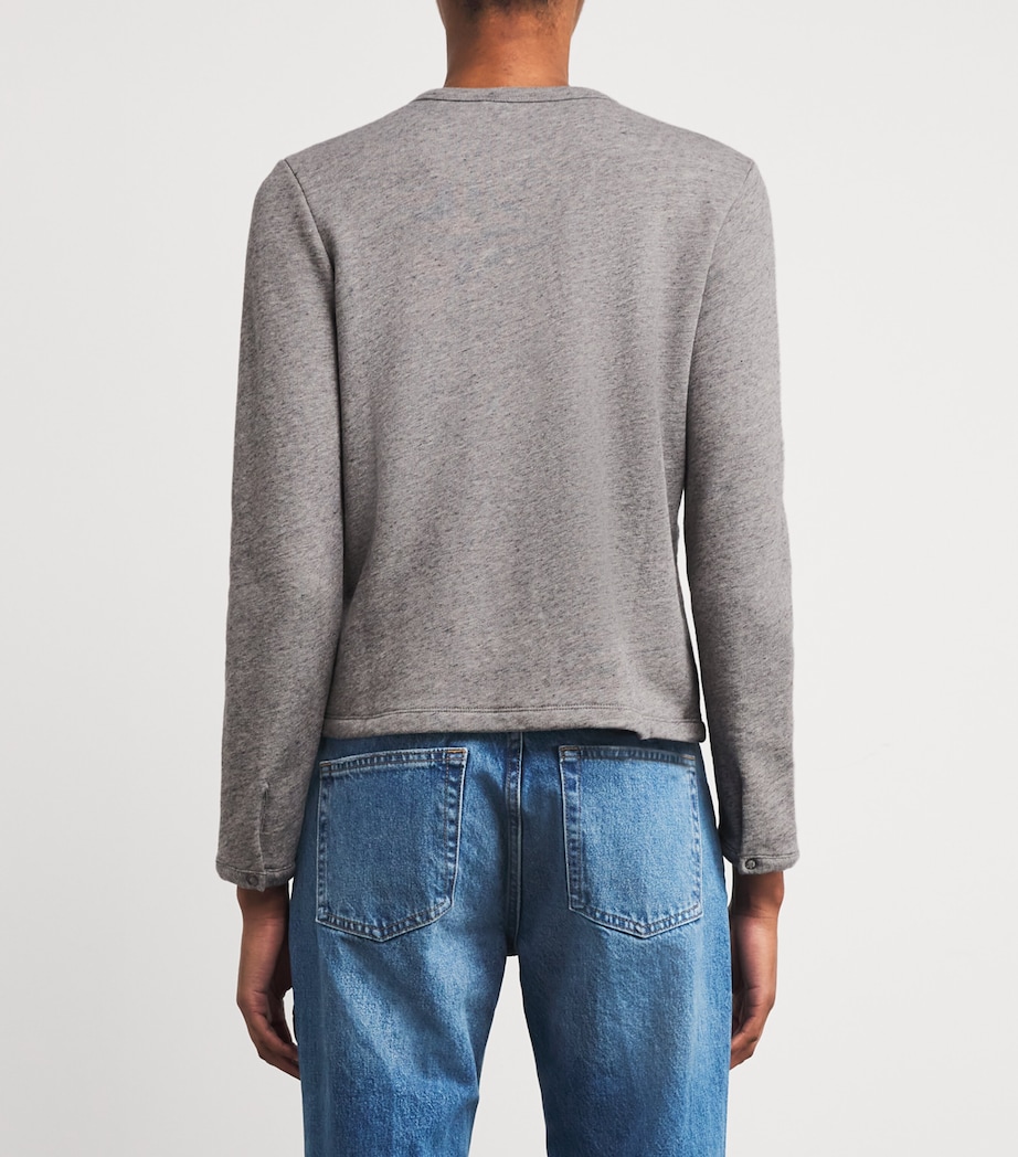 French Terry Polo Bear Cardigan DARK VINTAGE HEATHER Image 4