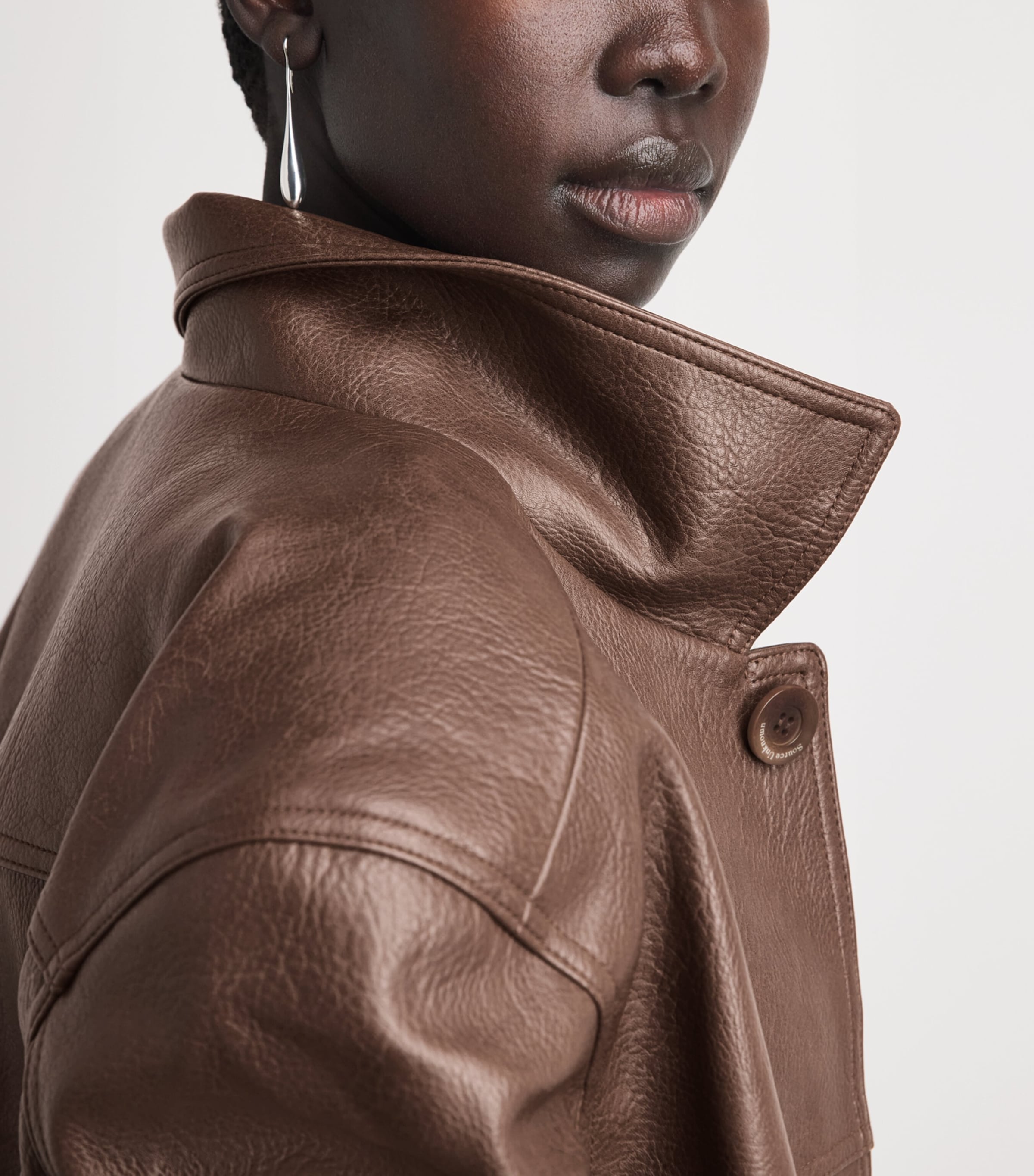 Source Unknown Womens Faux Leather Carrie Jacket Br Image 3