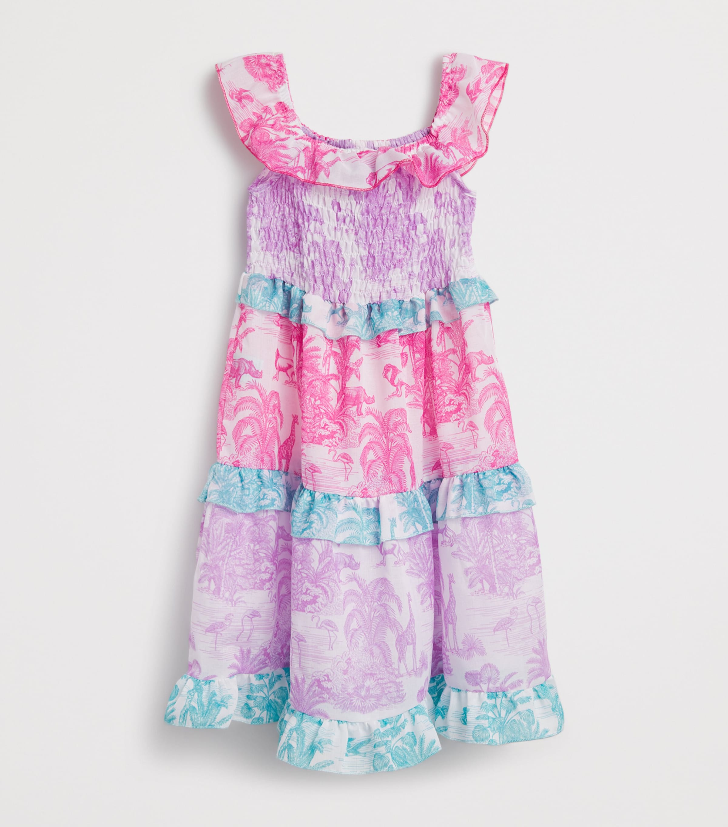 MARIE RAXEVSKY Paisley Shirred Dress (2-12 Years) Jungle Mix Image 2