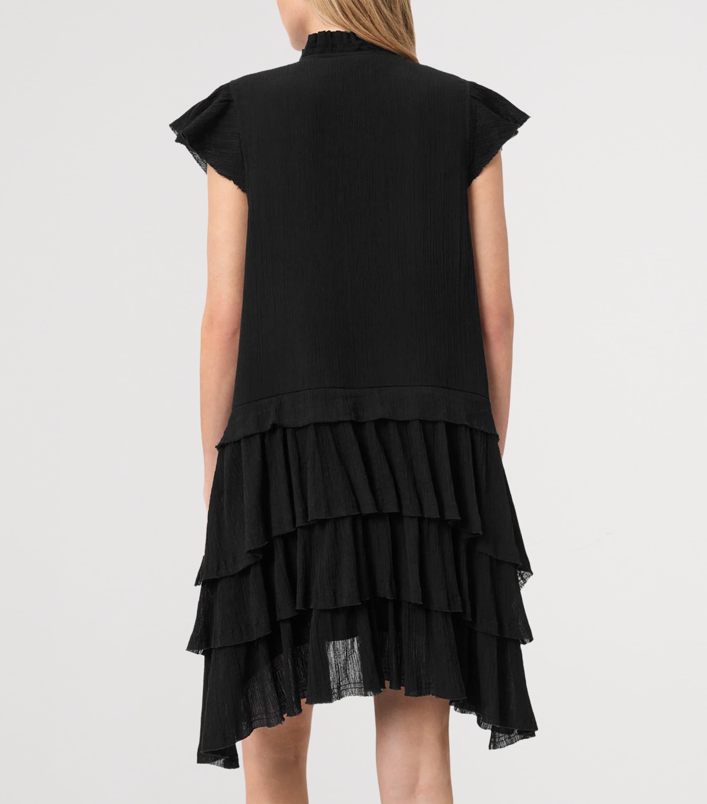 AllSaints Womens Organic Cotton Cavalry Mini Dress Black Image 4