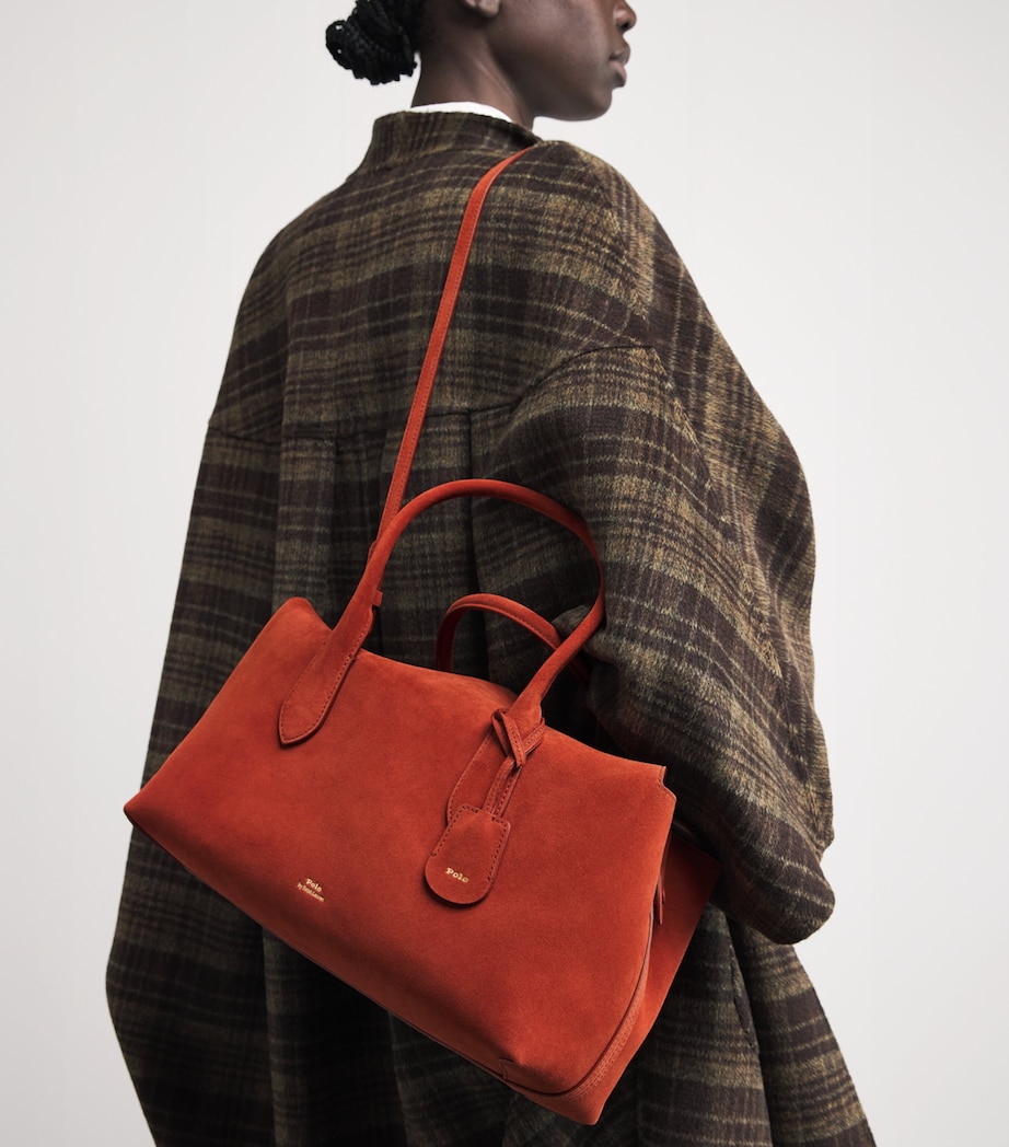 Medium Suede Bellport Top-Handle Bag AUBURN Image 2