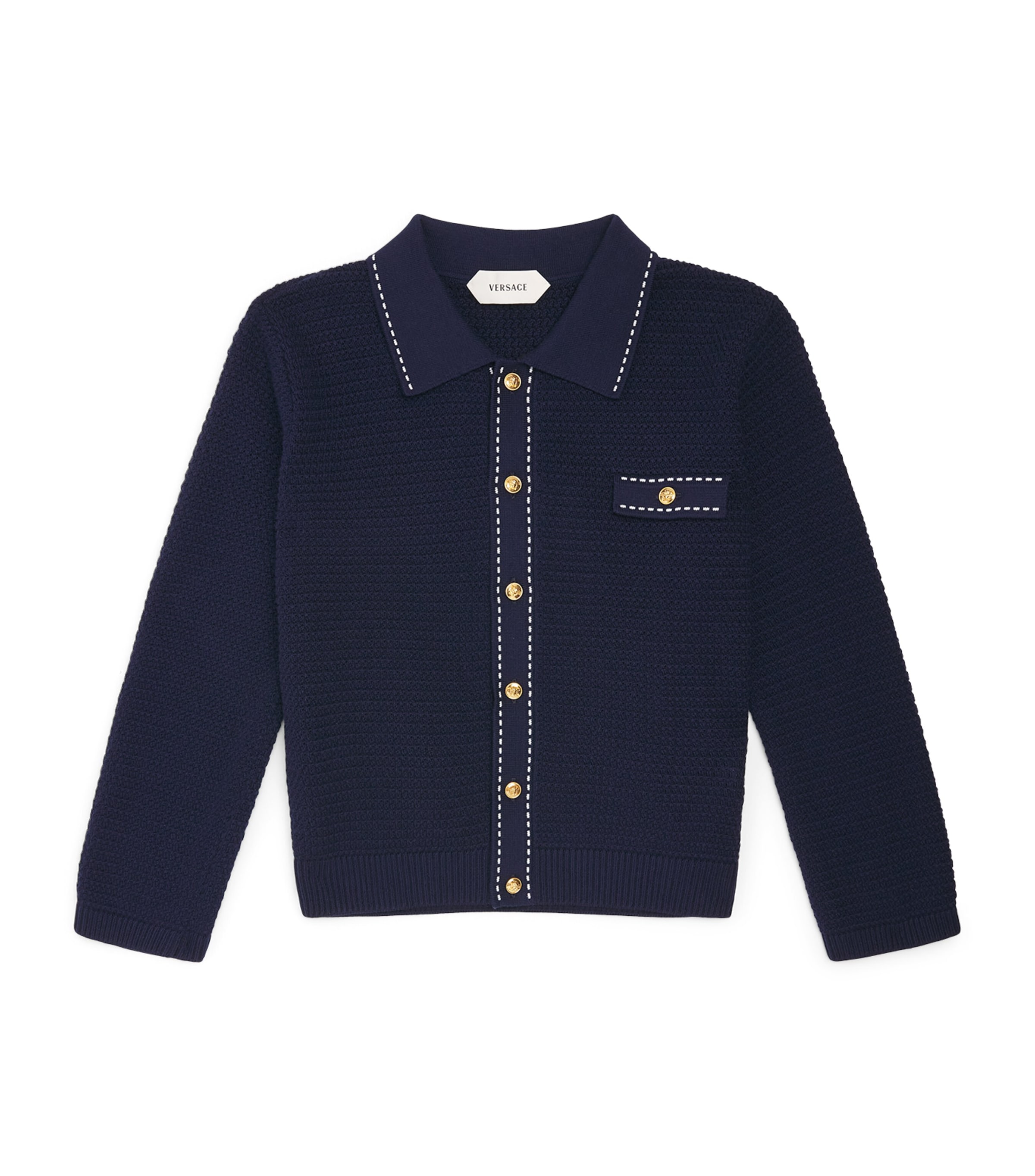 Versace Kids Cotton Knitted Shirt (4-14 Years) Image 1