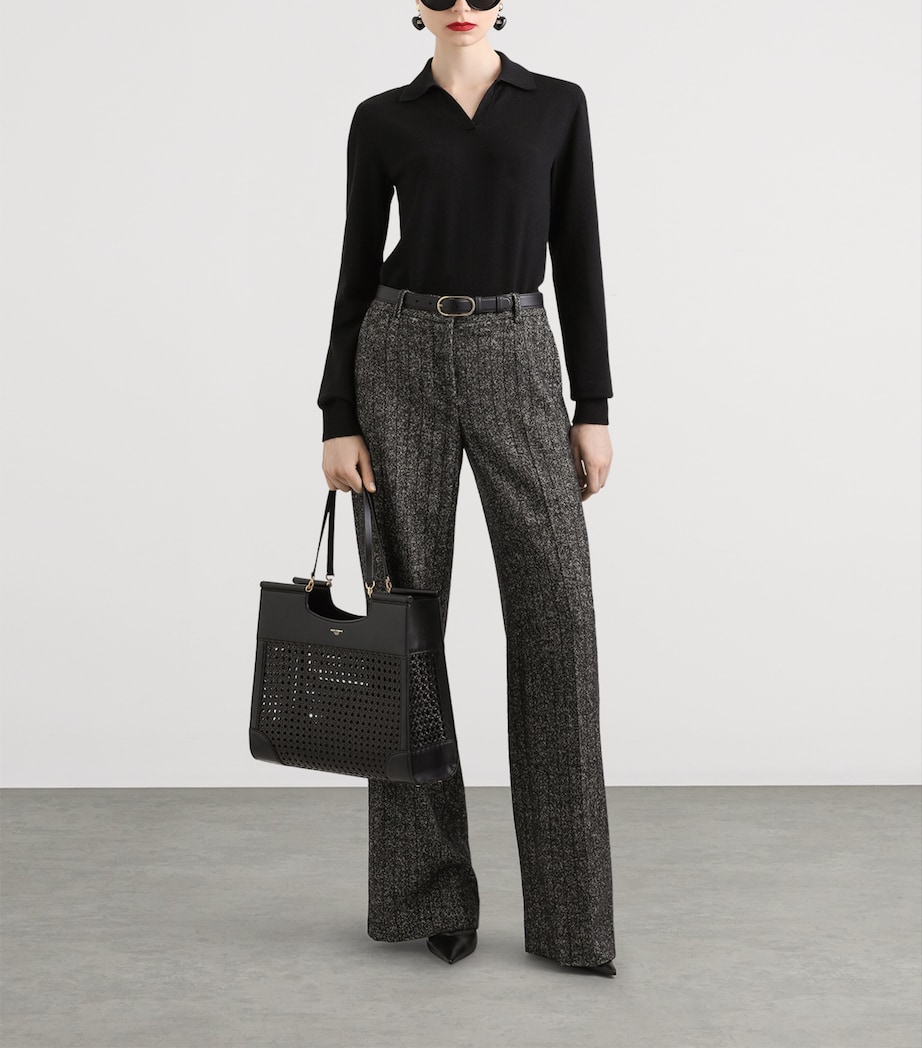 Cashmere Henley Sweater N0000-BLACK Image 2