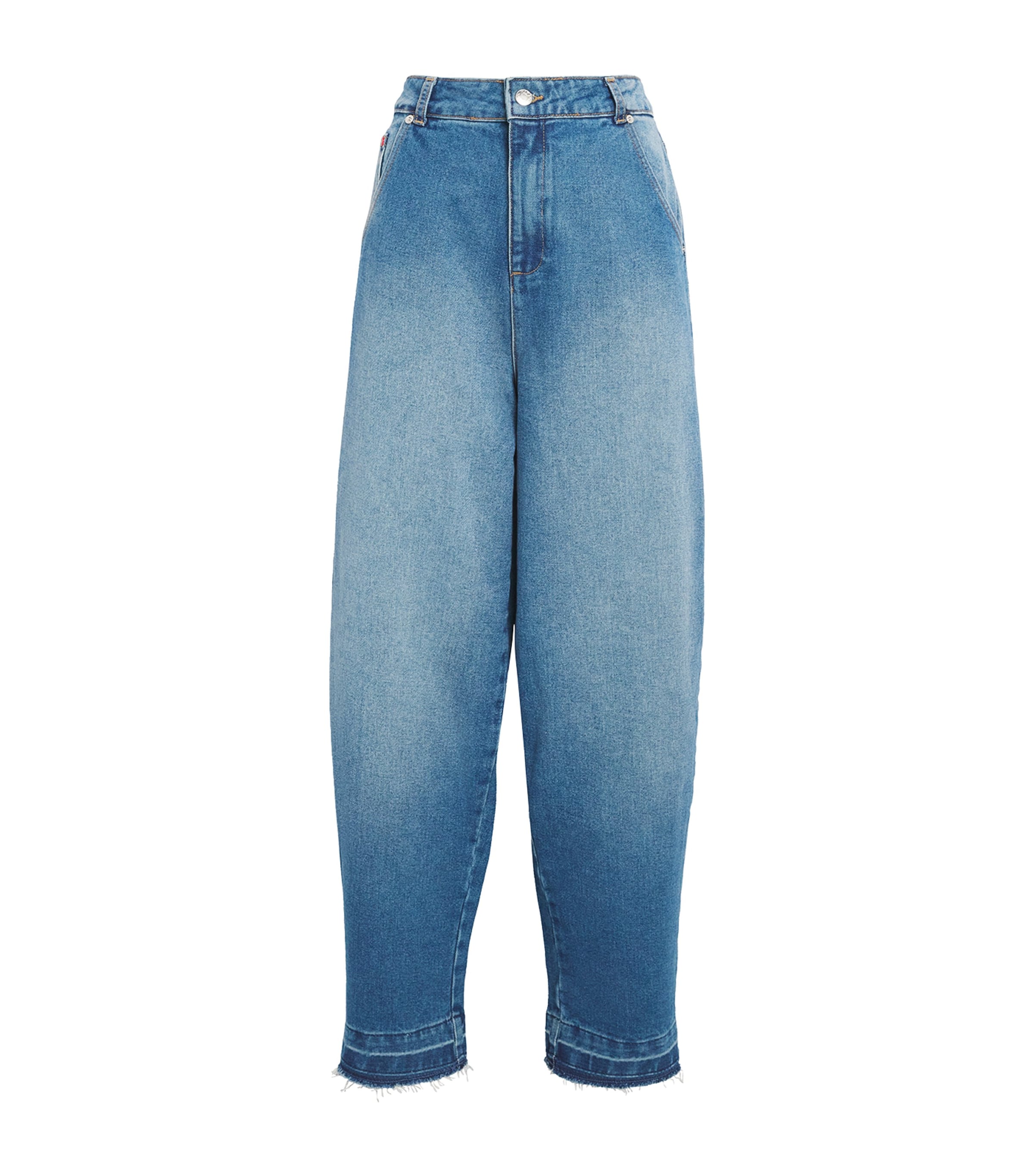 Re-Edit High-Rise Barrel-Leg Jeans NAVY Image 1