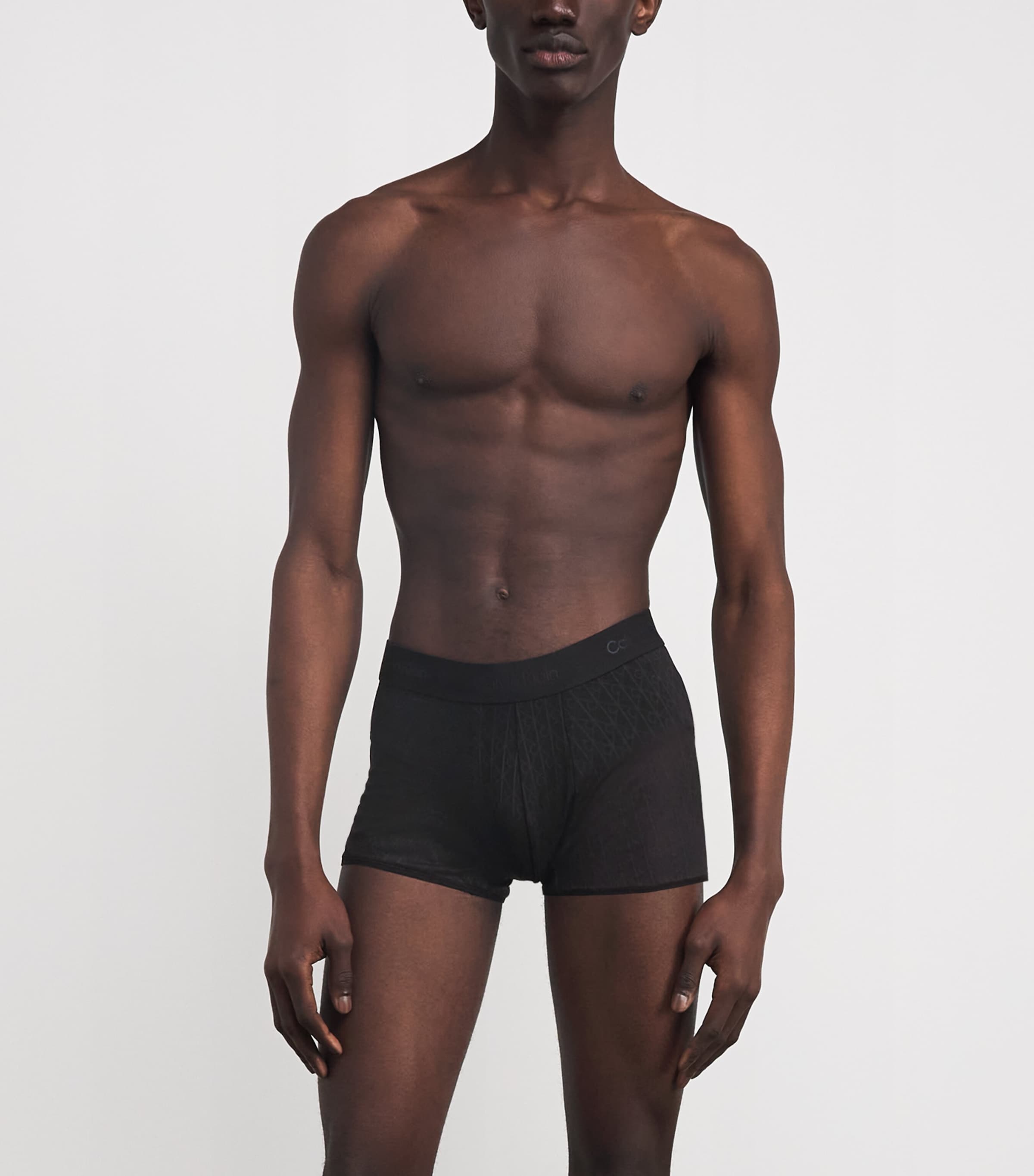 Microfibre Lace Trunks BLACK Image 2