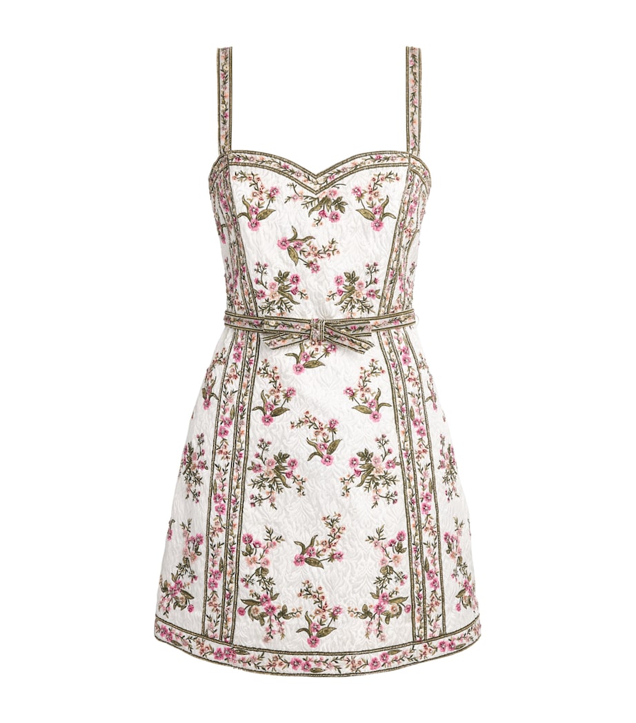 Alice+Olivia Womens Embellished Katia Mini Dress Off White/multi Image 1