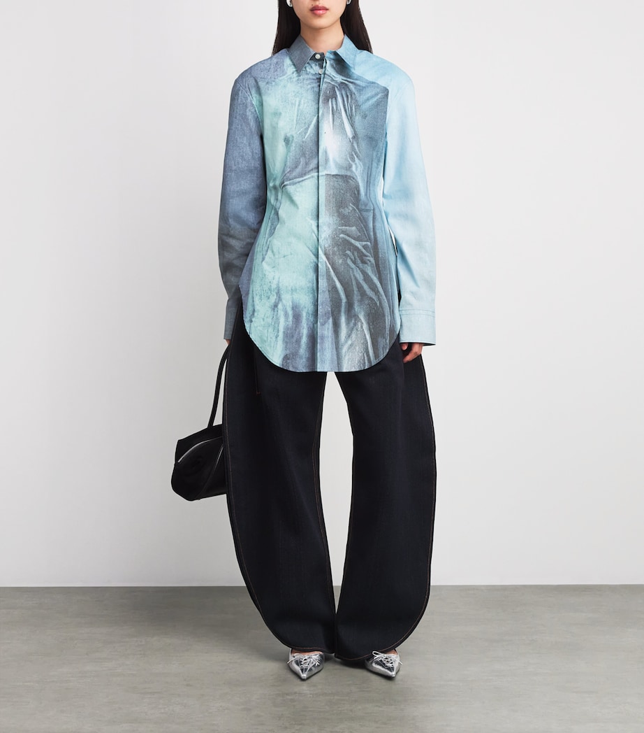 Cotton Water Graphic Shirt 5557-INDIGO/VNTGBLUE Image 2