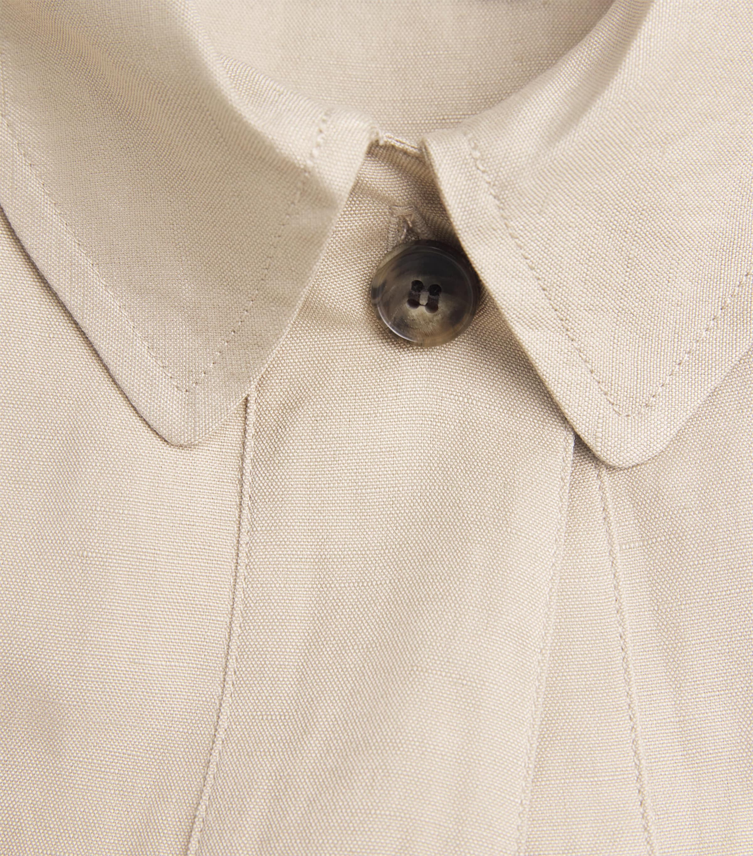 Yves Salomon Womens Silk-Linen Safari Jacket Image 6