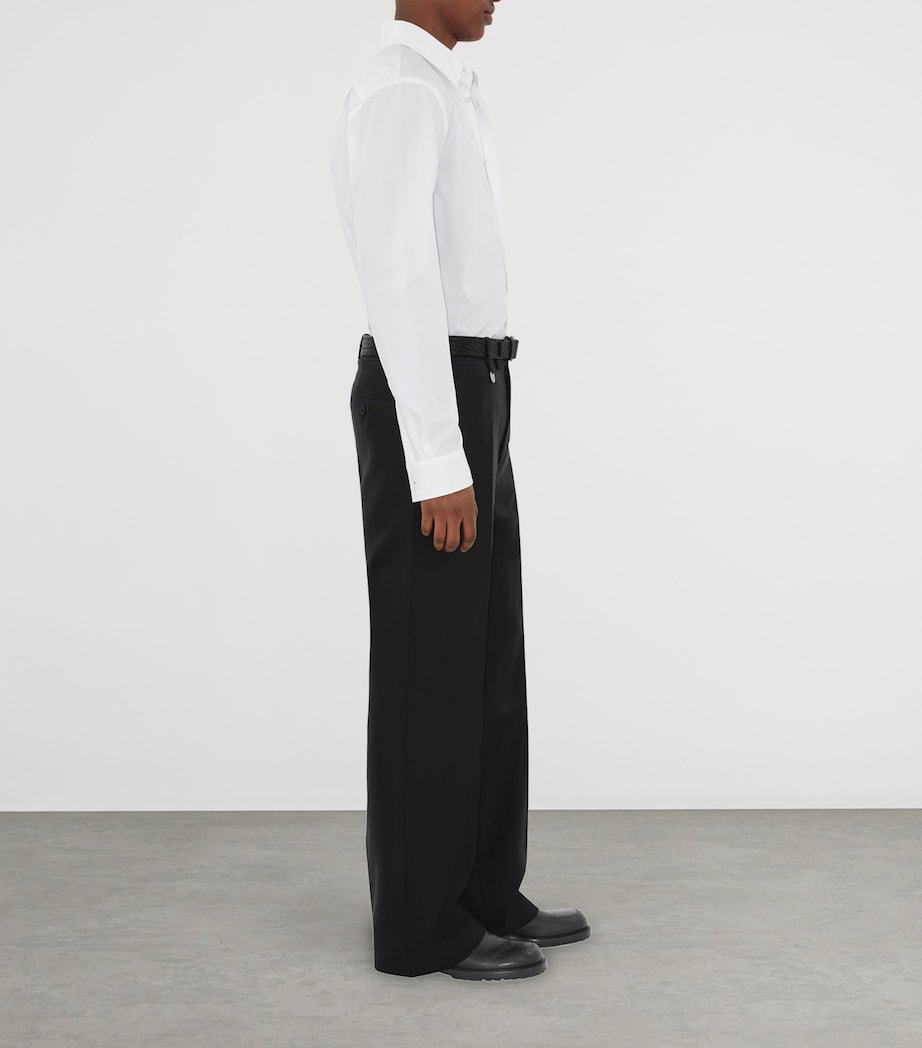 Cotton EKD-Embroidered Slim Shirt WHITE Image 3