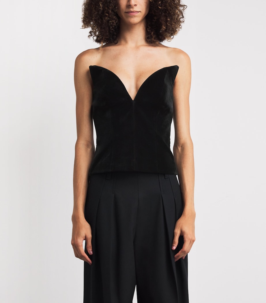 Velvet Corset Top BLACK Image 3