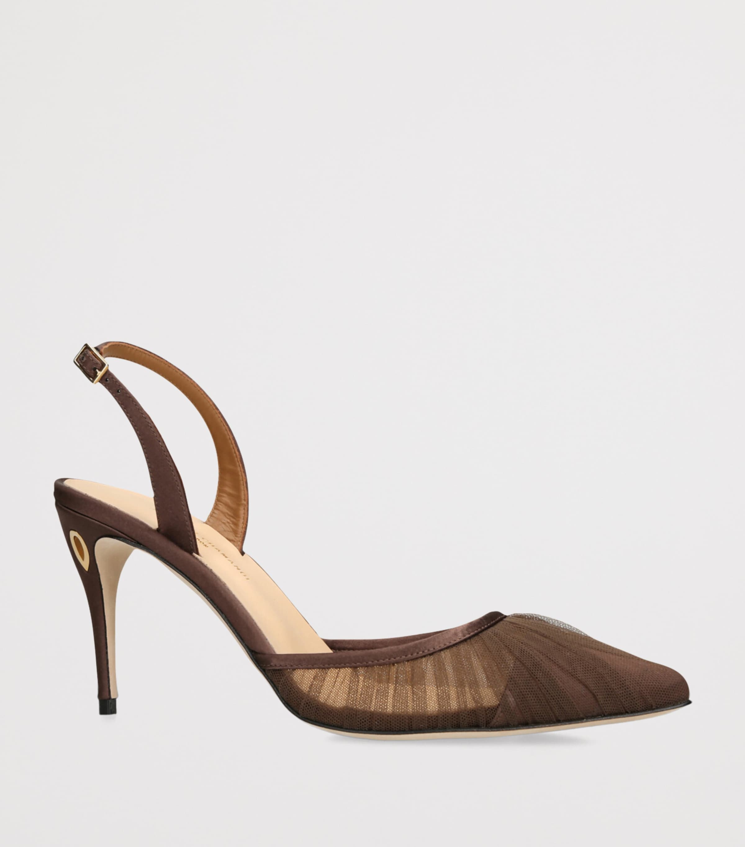 Jennifer Chamandi Vittorio Slingback Pumps 85 Dark Brown Image 3