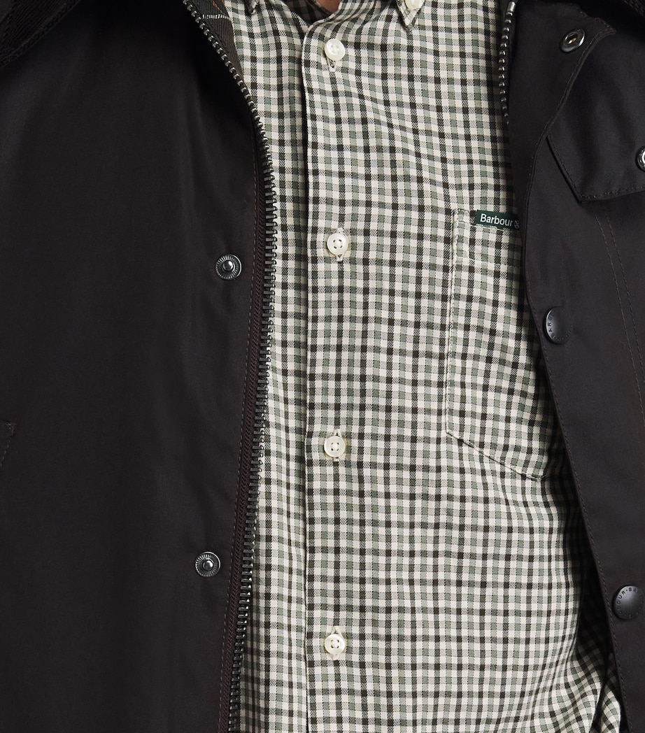 Barbour Mens Gingham Padshaw Shirt Olive Image 3