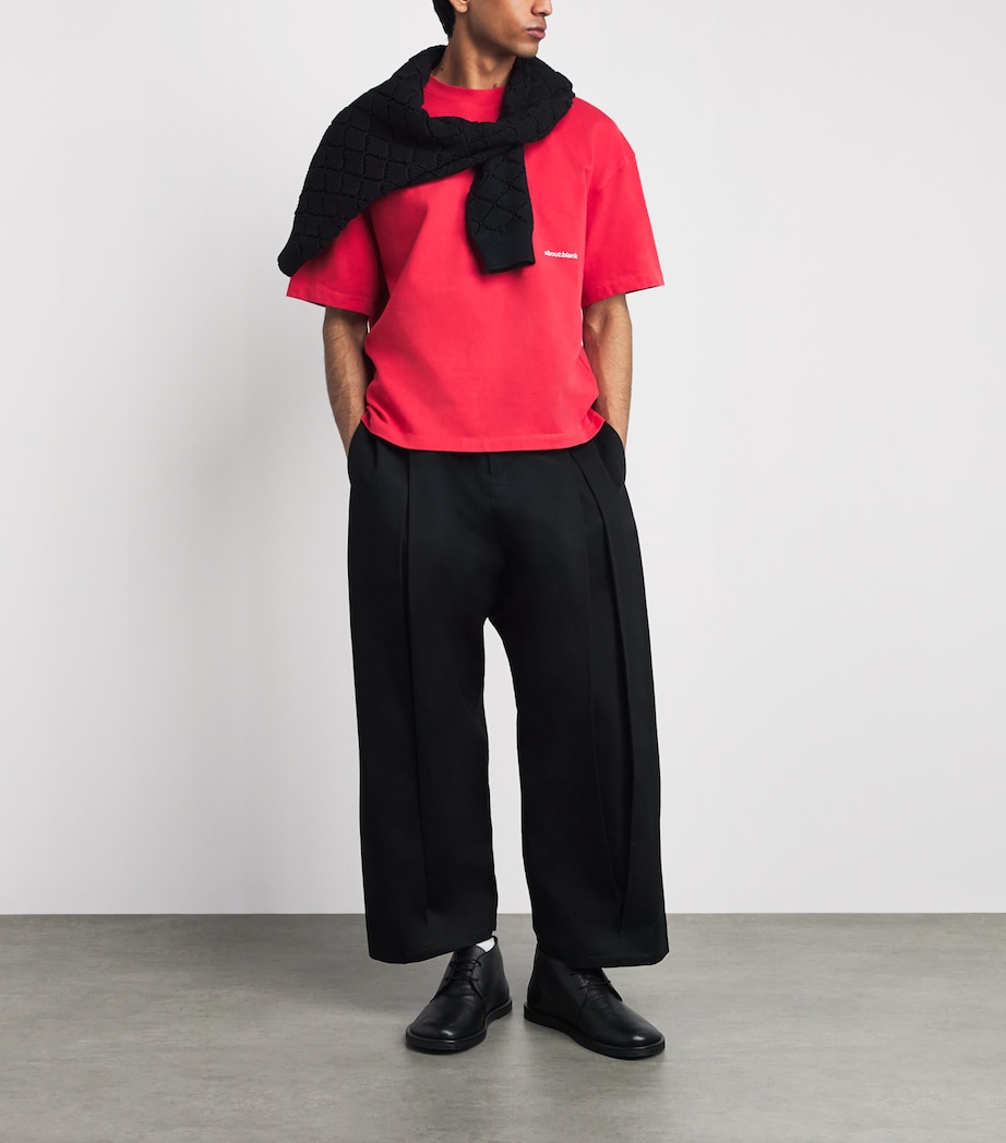about:blank Mens Cotton Back Logo T-Shirt Red/white Image 2