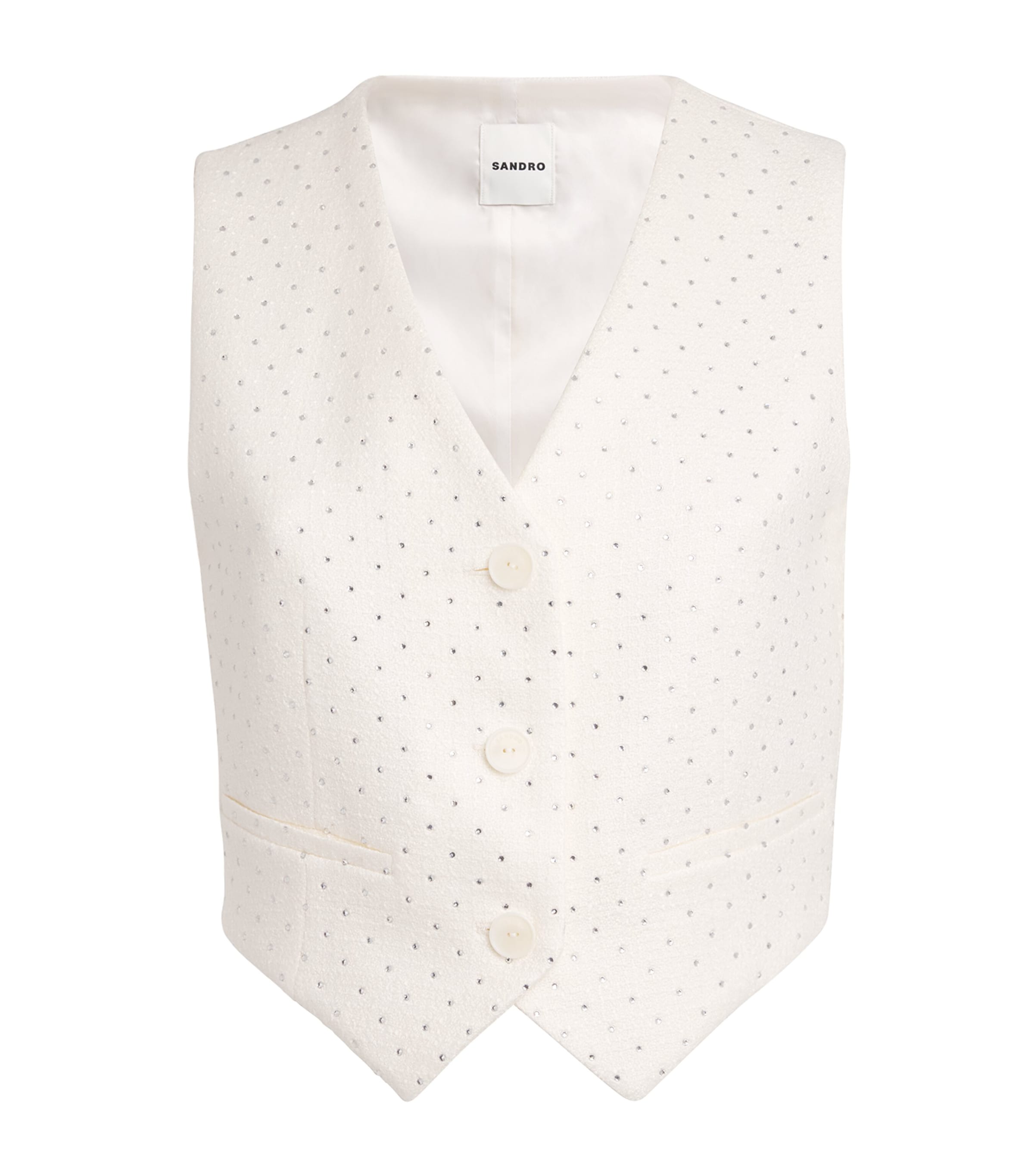 Sandro Crystal-embellished Waistcoat In White