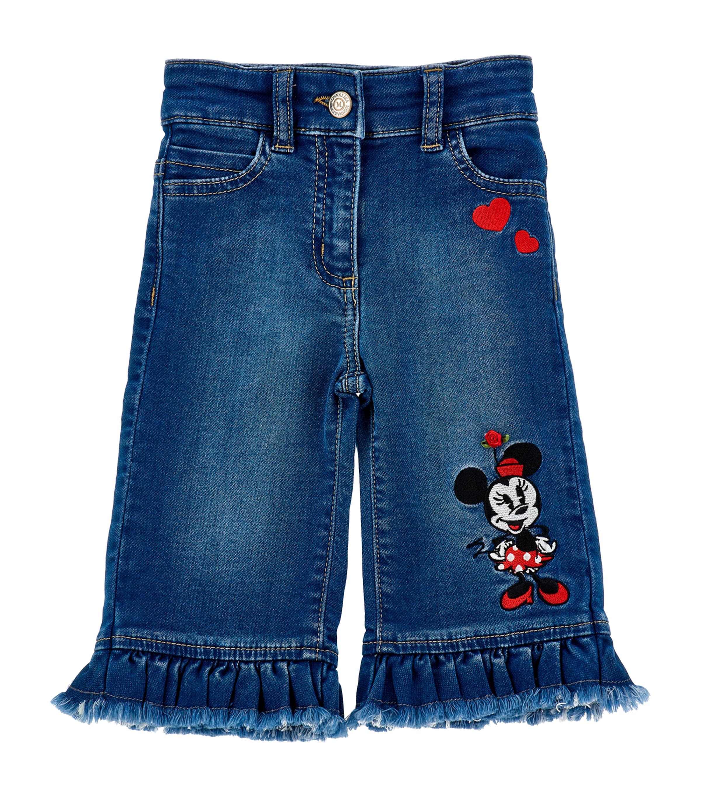 x Disney Ruffled Minnie Jeans (4-10 Years) BLU STONE DENIM Image 1