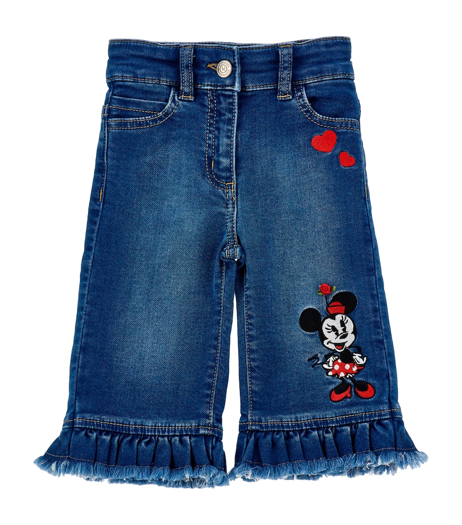 x Disney Ruffled Minnie Jeans (4-10 Years) BLU STONE DENIM Image 1