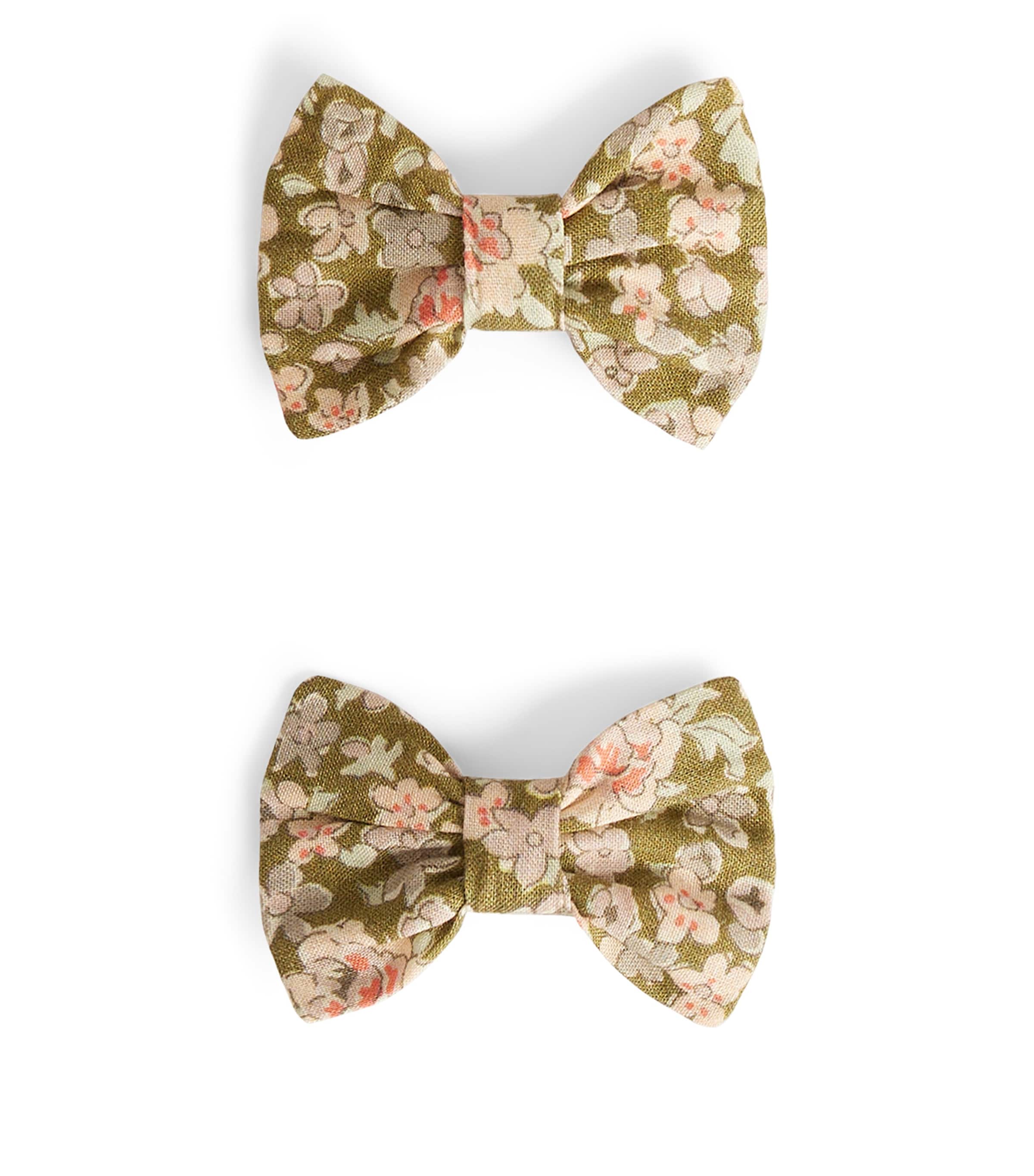 Bonpoint Organic Cotton Miniclic Hair Clips (Set of 2) Fleurs Tilleul Image 1