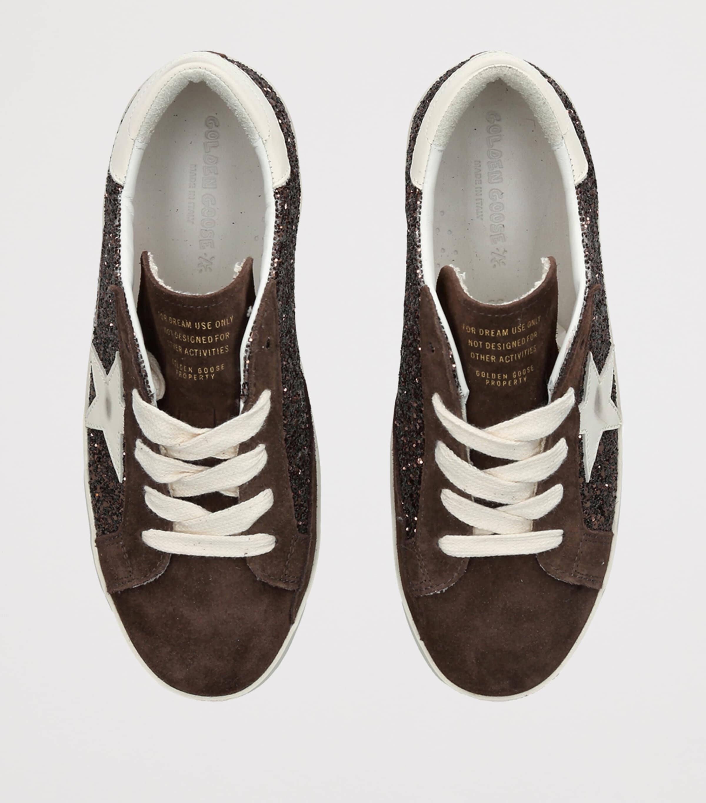 Golden Goose Glitter Super-Star Sneakers Dark Brown Image 3