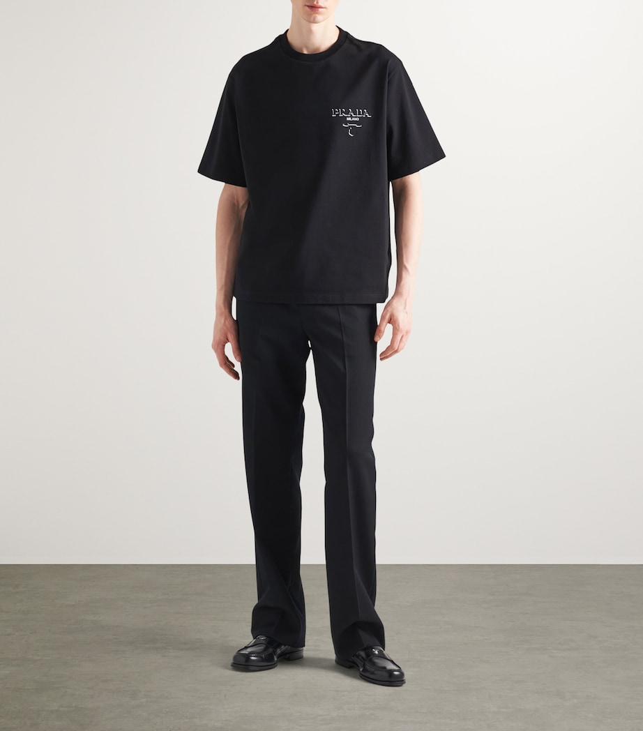 Prada Mens Cotton Logo T-Shirt Image 2