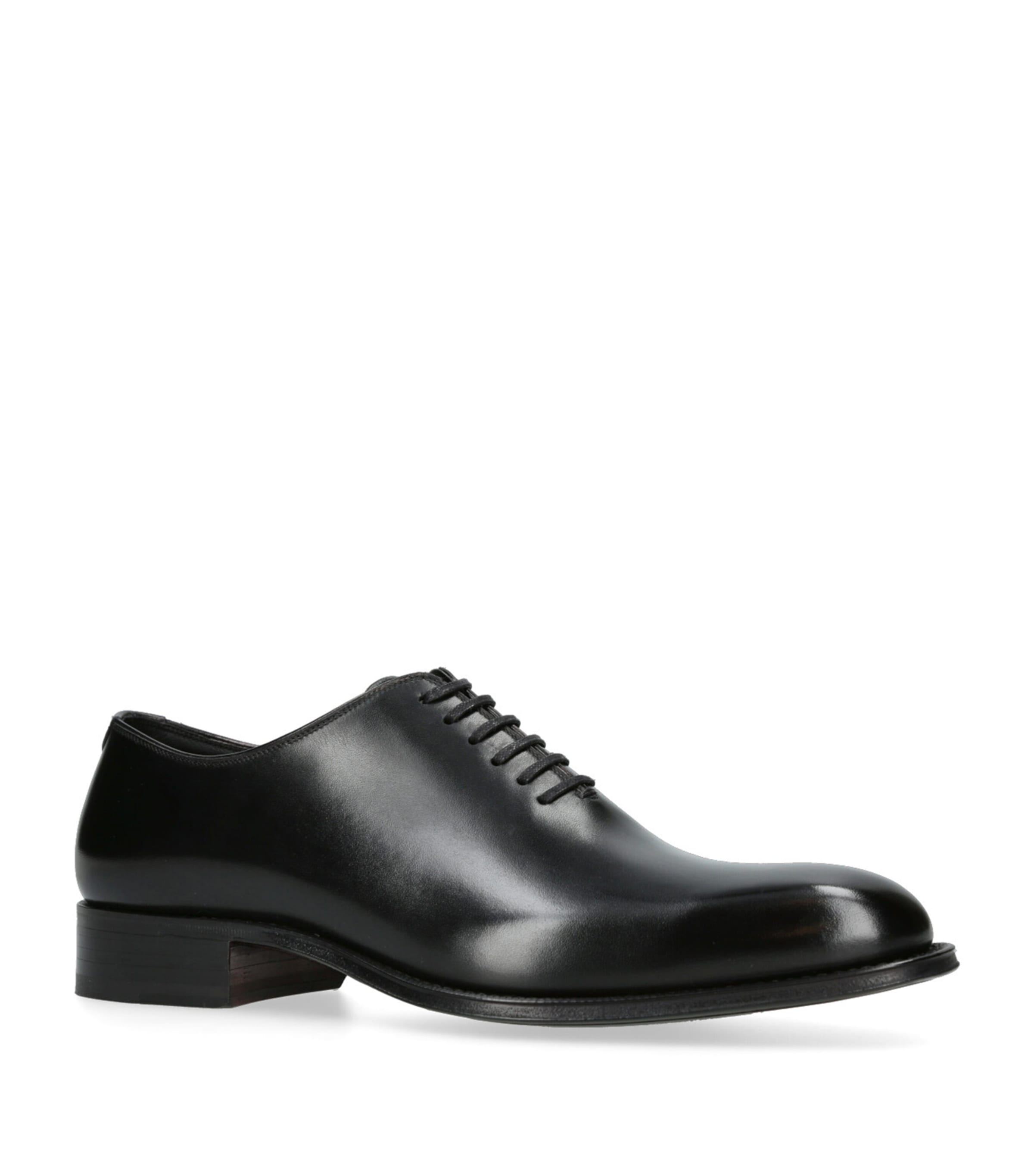 Leather Claydon Oxford Shoes BLACK Image 3