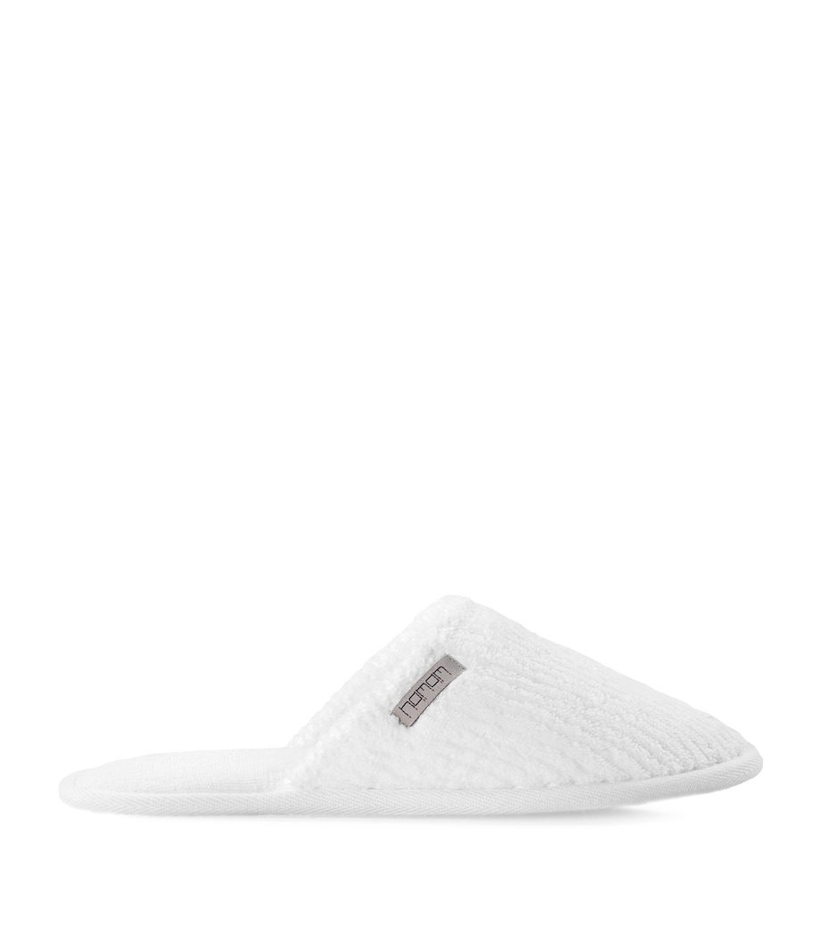 Hamam Organic Cotton Raya Slippers (Size 40-41) White Image 1