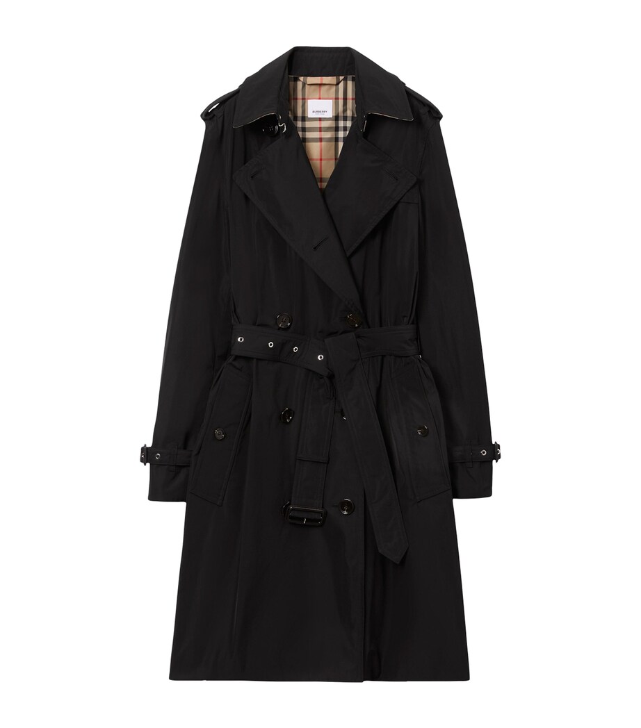 Burberry Womens Lightweight Kensington Trench Coat Black Image 1