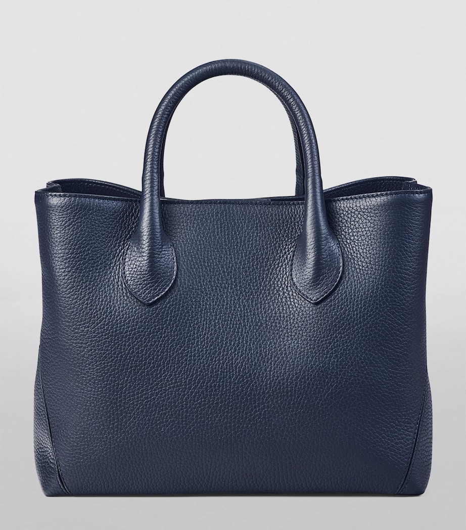 Midi Leather London Tote Bag NAVY Image 3