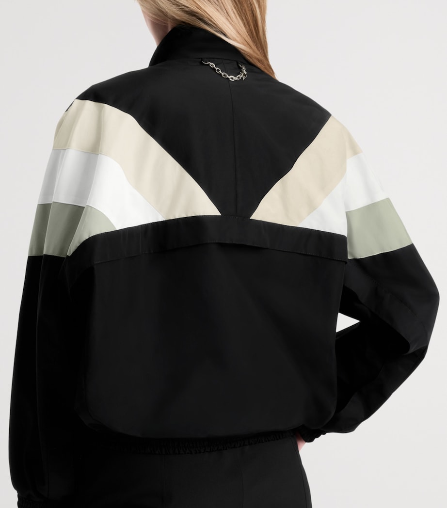Cotton-Blend Colour-Block Windbreaker Jacket BLACK Image 3