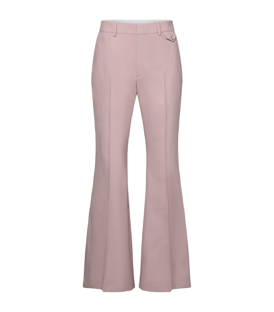 LOUIS VUITTON Mens Wool Bootleg Flared Trousers Dusty Pink Image 1