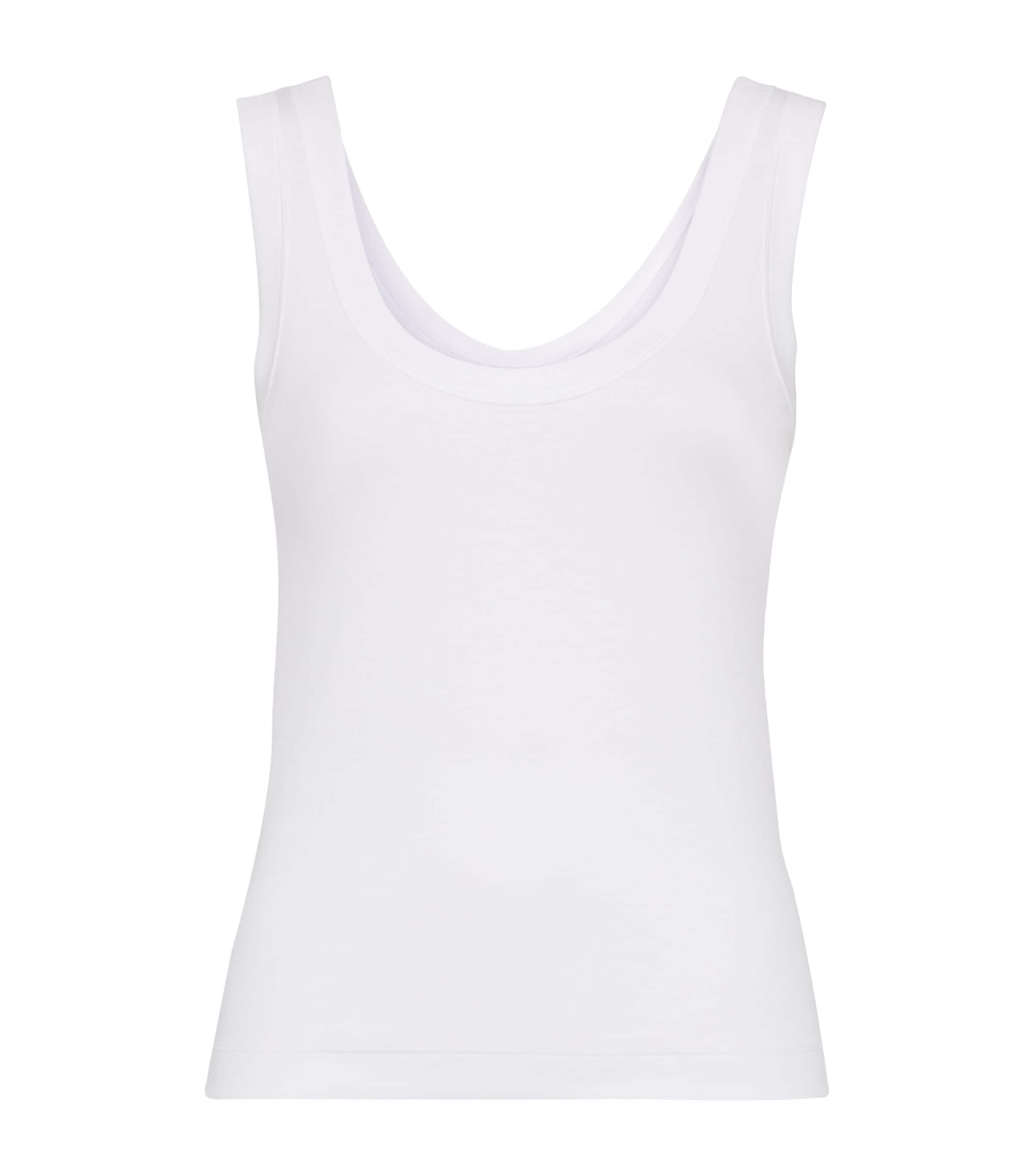 Brunello Cucinelli Stretch-cotton Ribbed Tank Top In White