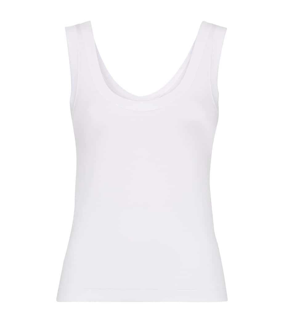 Brunello Cucinelli Womens Stretch-Cotton Ribbed Tank Top Image 1