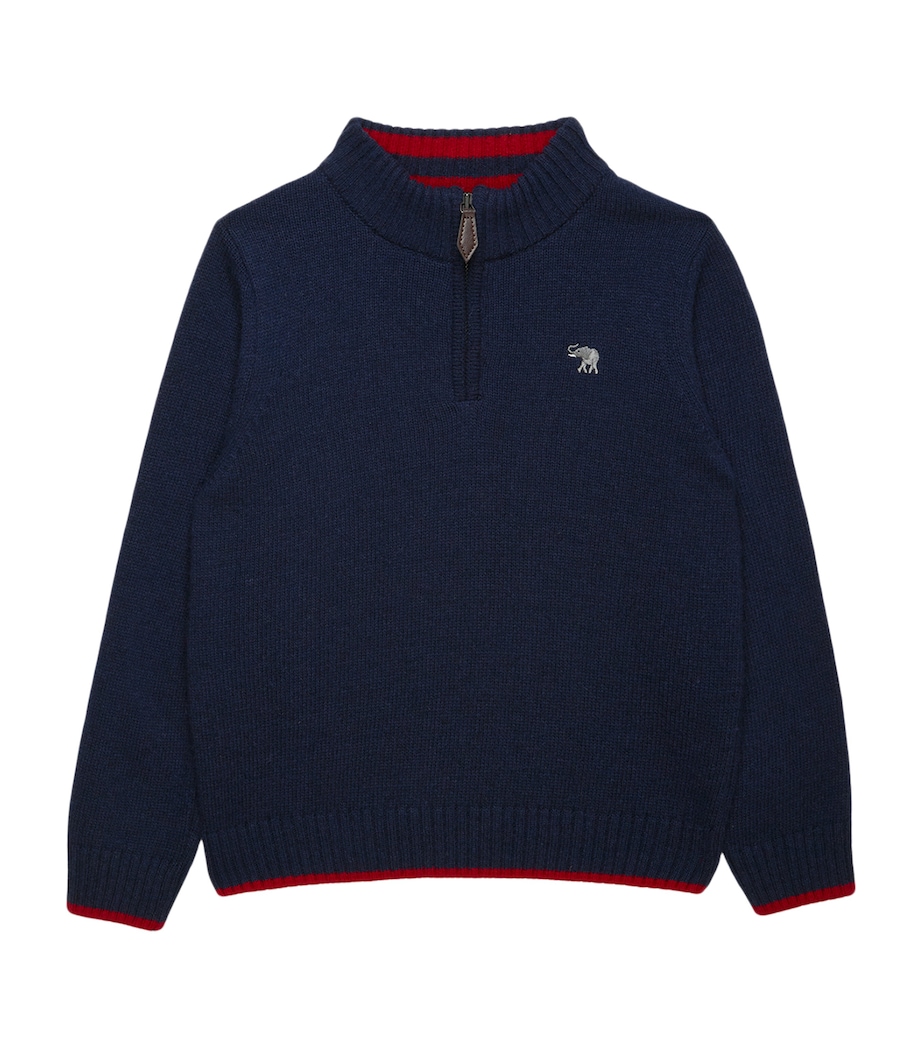 Trotters Callum Half-Zip Sweater (2-5 Years) Navy Image 1